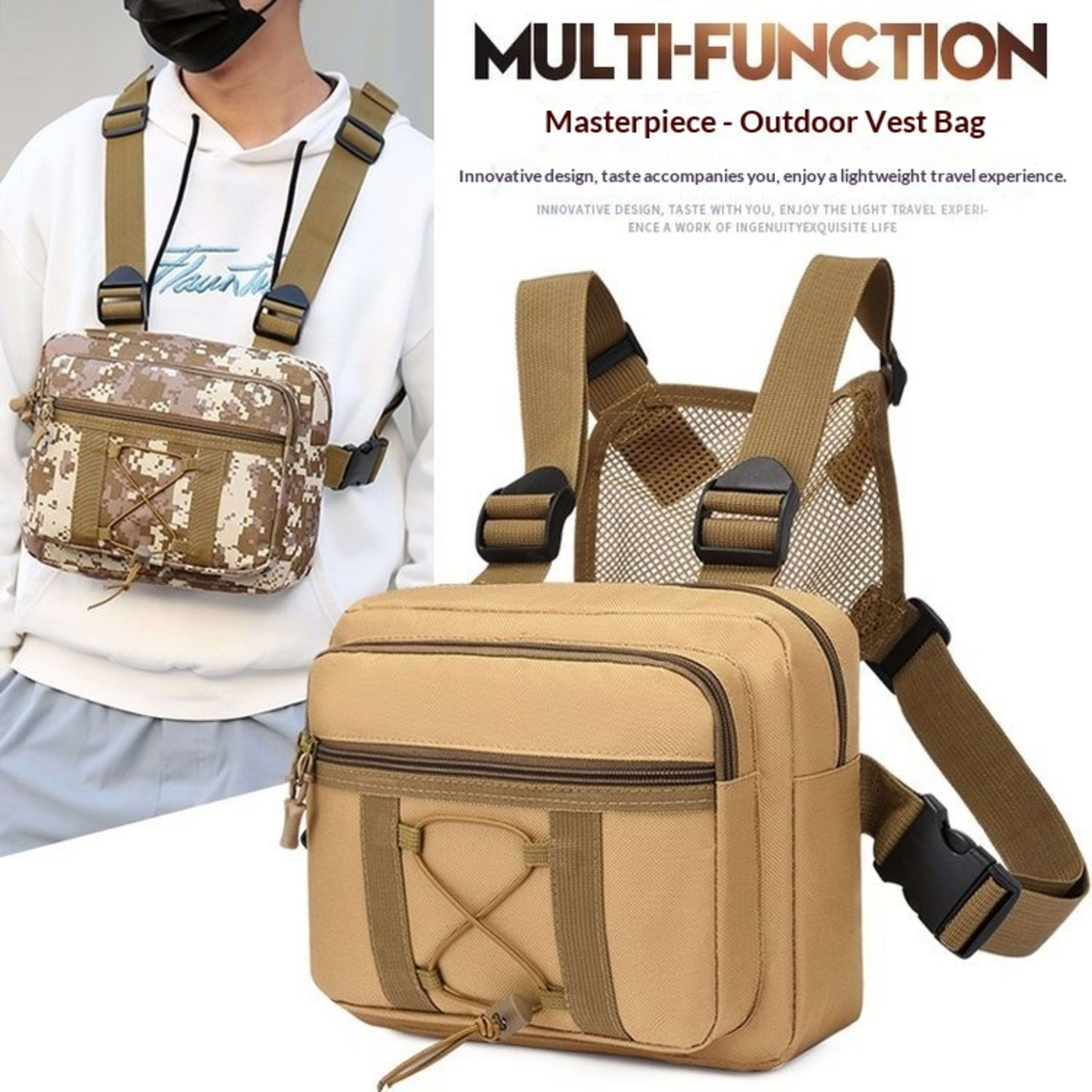 Outdoor Tactical Chest Pack Camouflage For Sports And Training Close-fitting 9