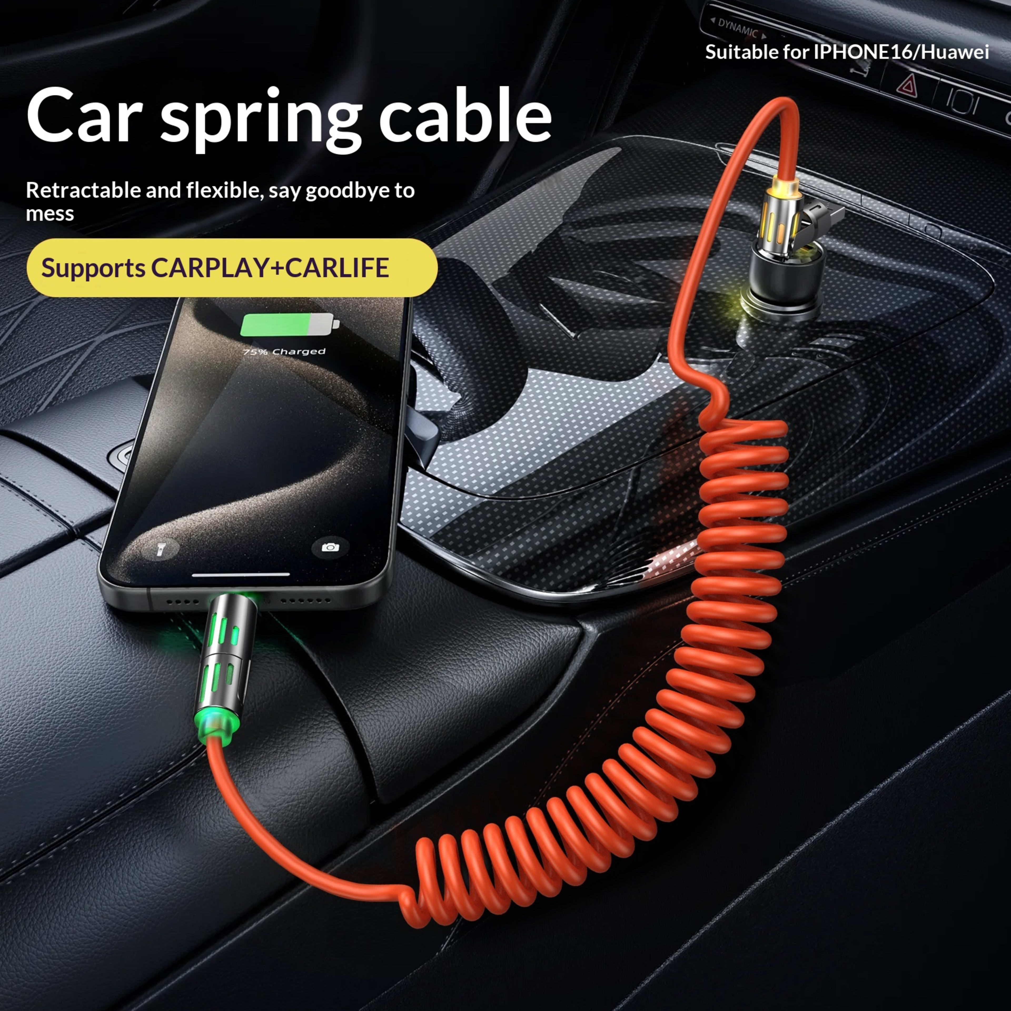 Phone Cable Spring Light Bar 4-in-1 65W Data Cable 7