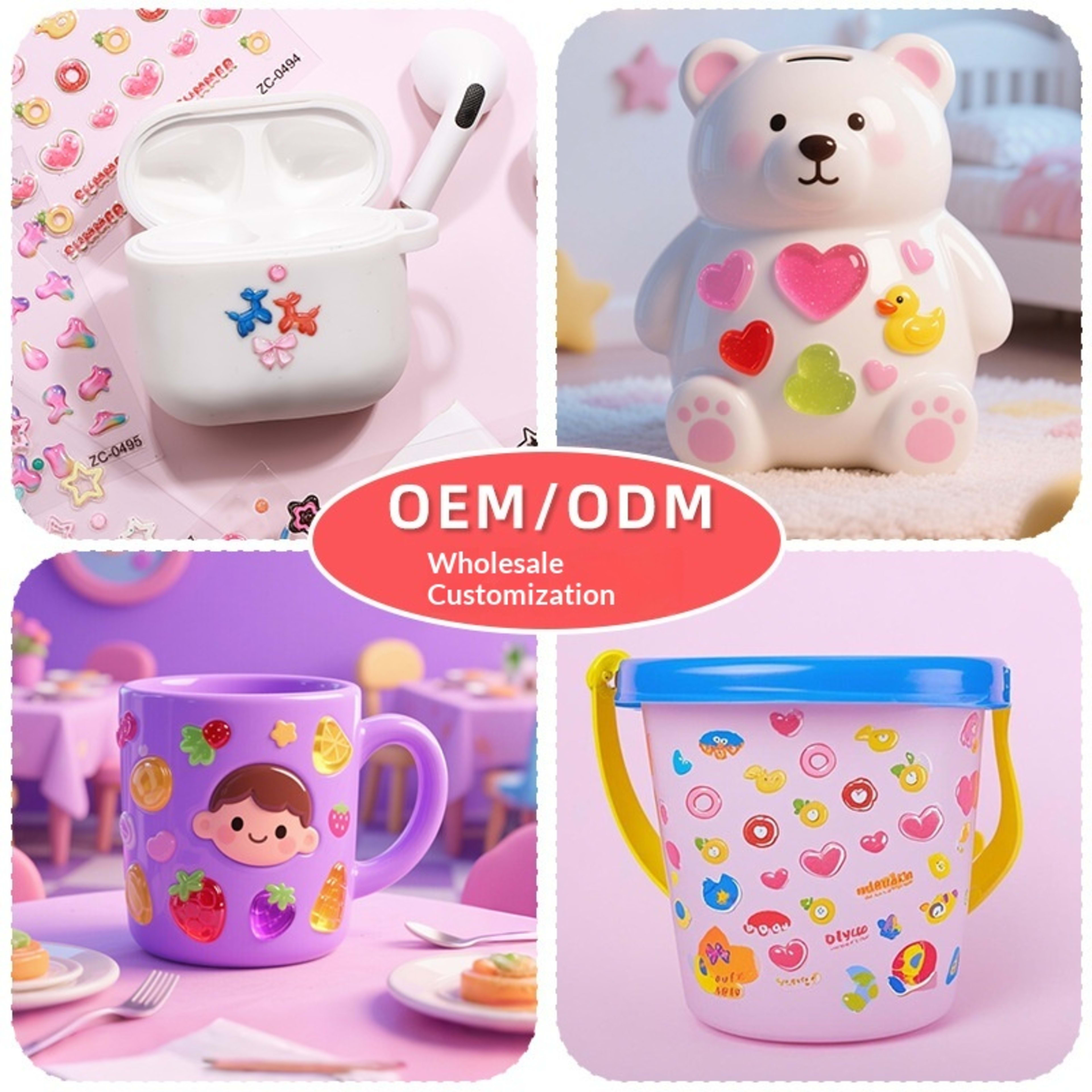 Creative Stickers Cute 3D Jelly Soft-Plastic Embossed Decals 11