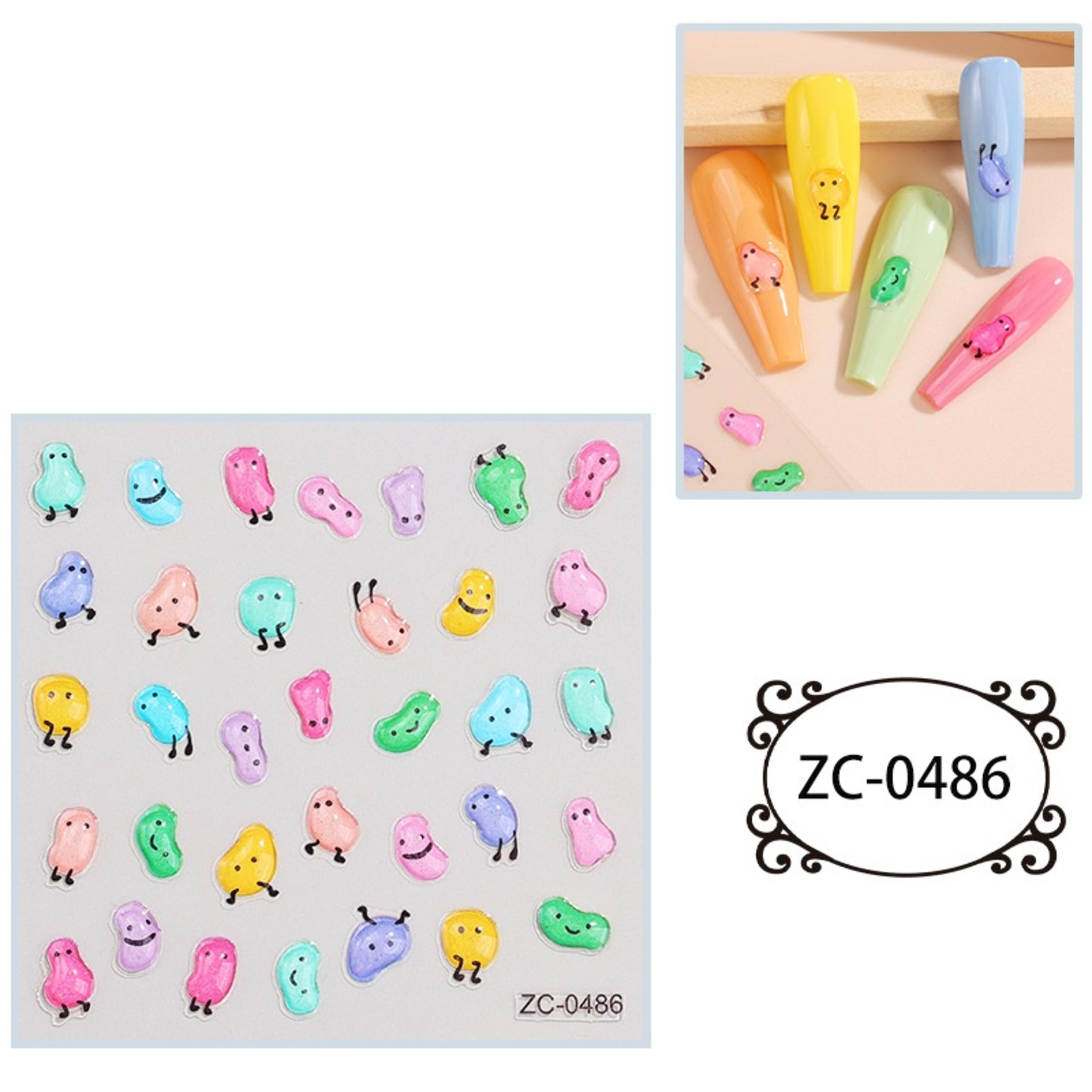 Creative Stickers Cute 3D Jelly Soft-Plastic Embossed Decals 16