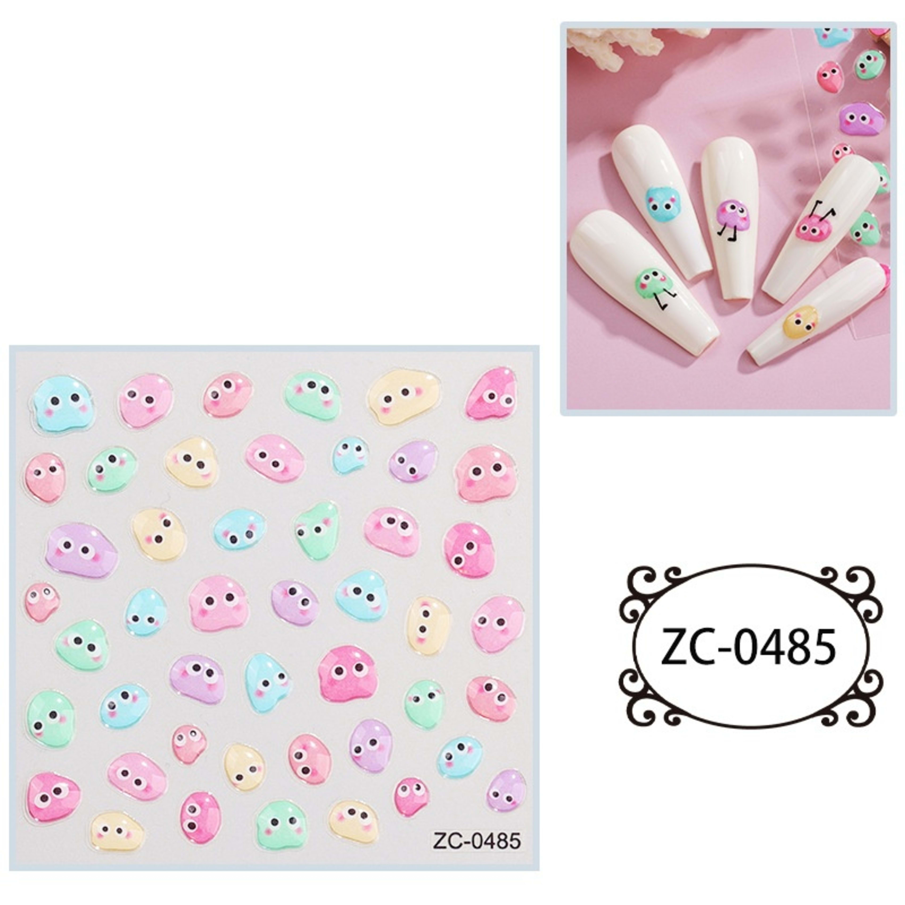 Creative Stickers Cute 3D Jelly Soft-Plastic Embossed Decals 20