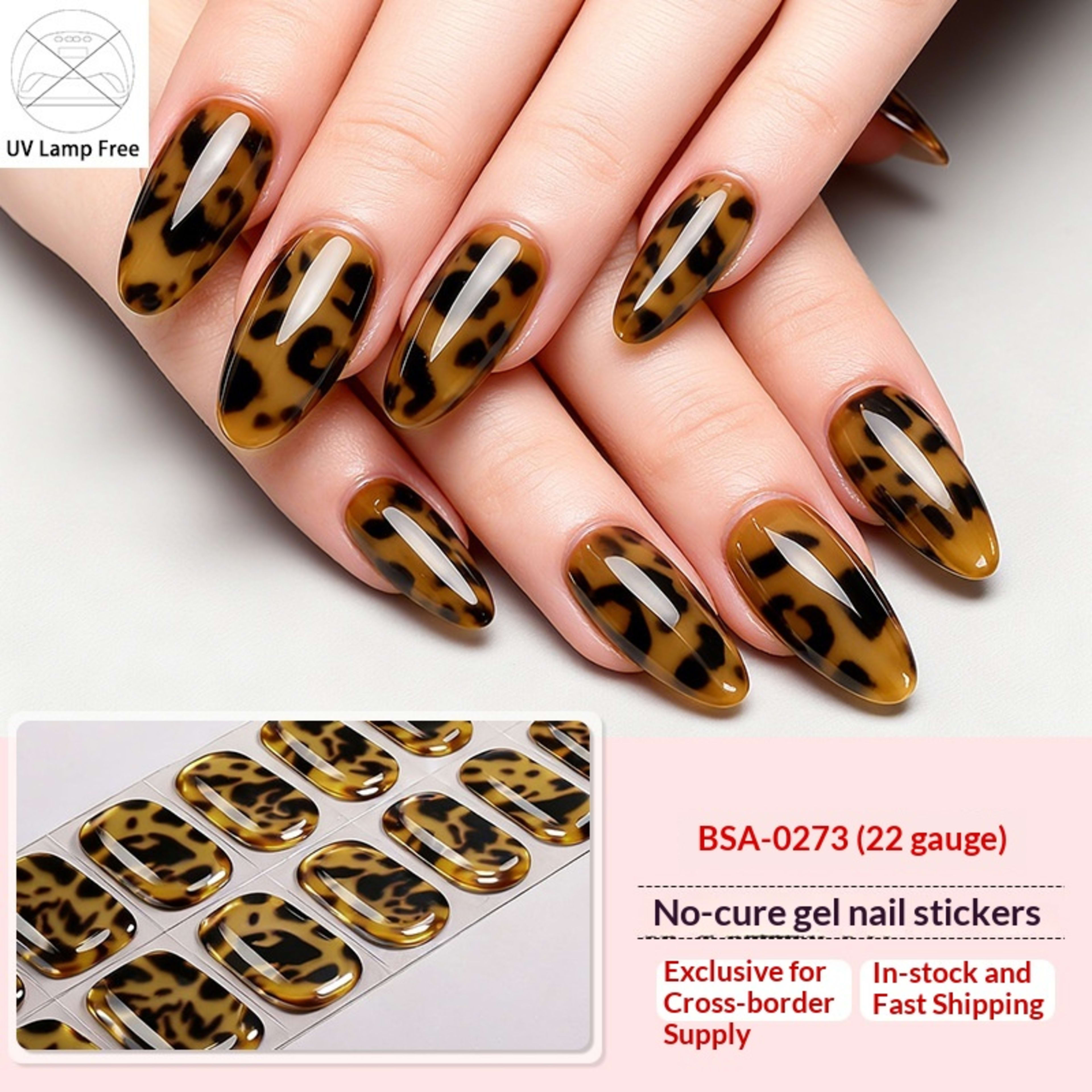 Waterproof Leopard Print Gel Nail Stickers 2