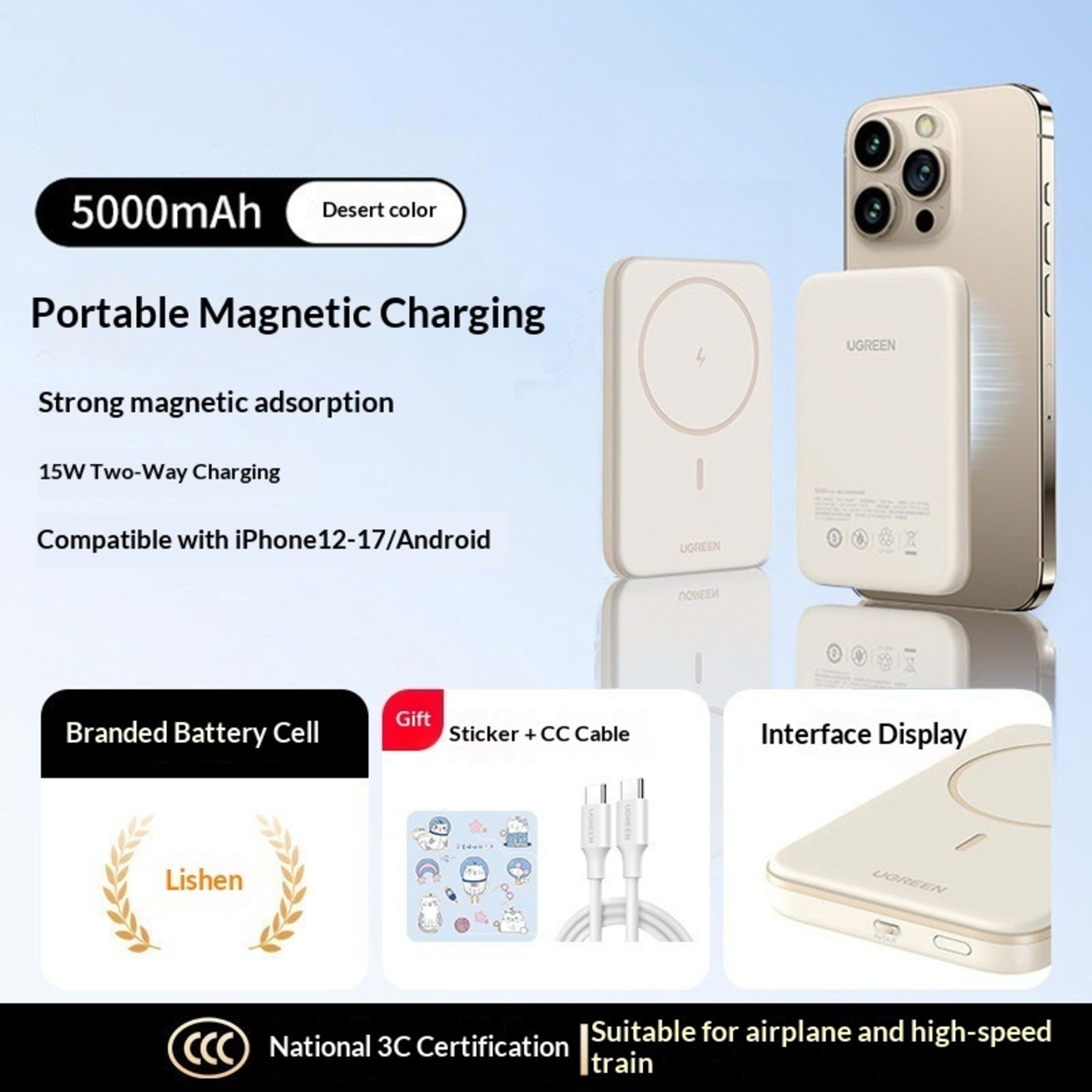 Magnetic Wireless Power Bank Ah 20W Portable 4