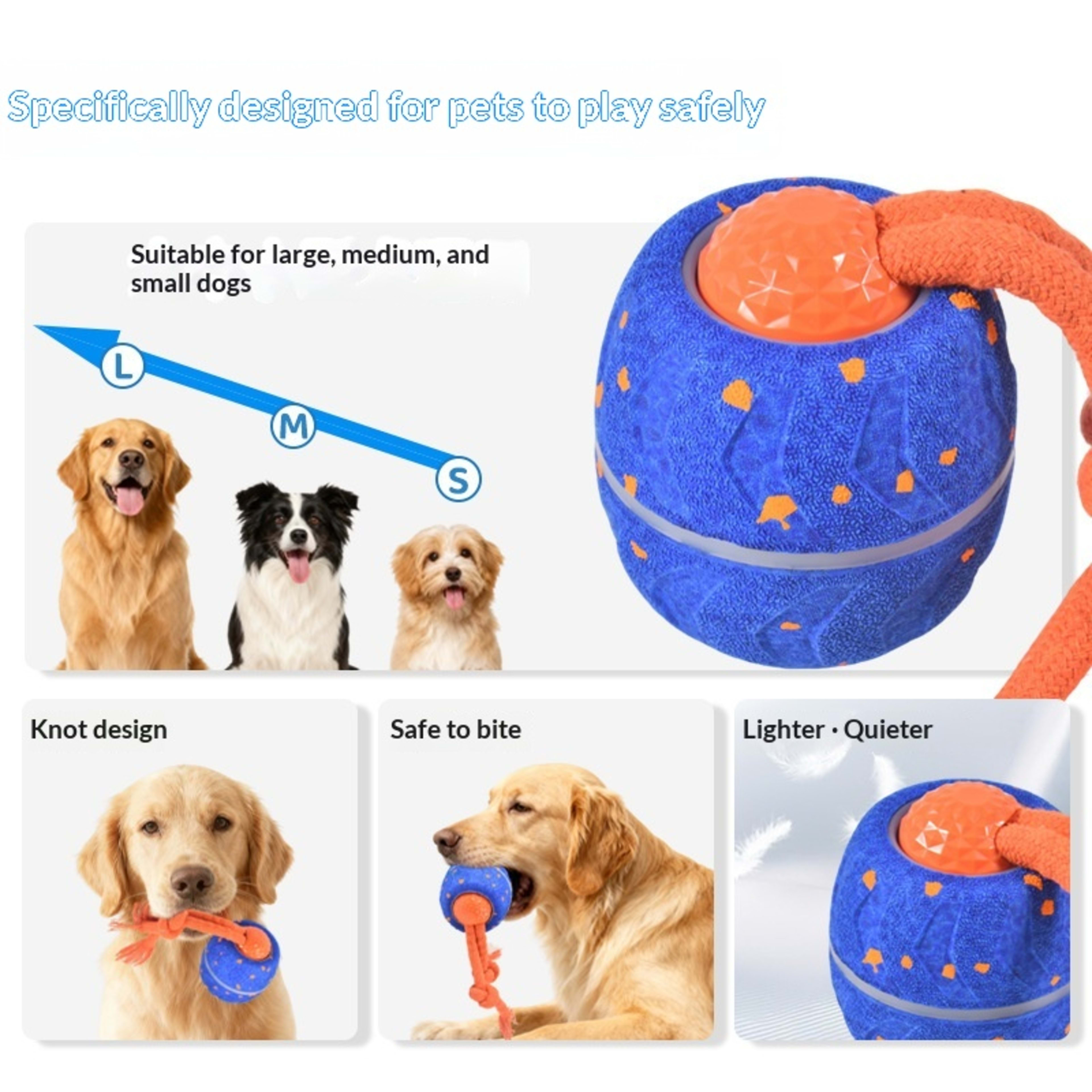 Pet Electric Smart Rolling Ball Sound-Playing Spinning Teething Toy Ball 6
