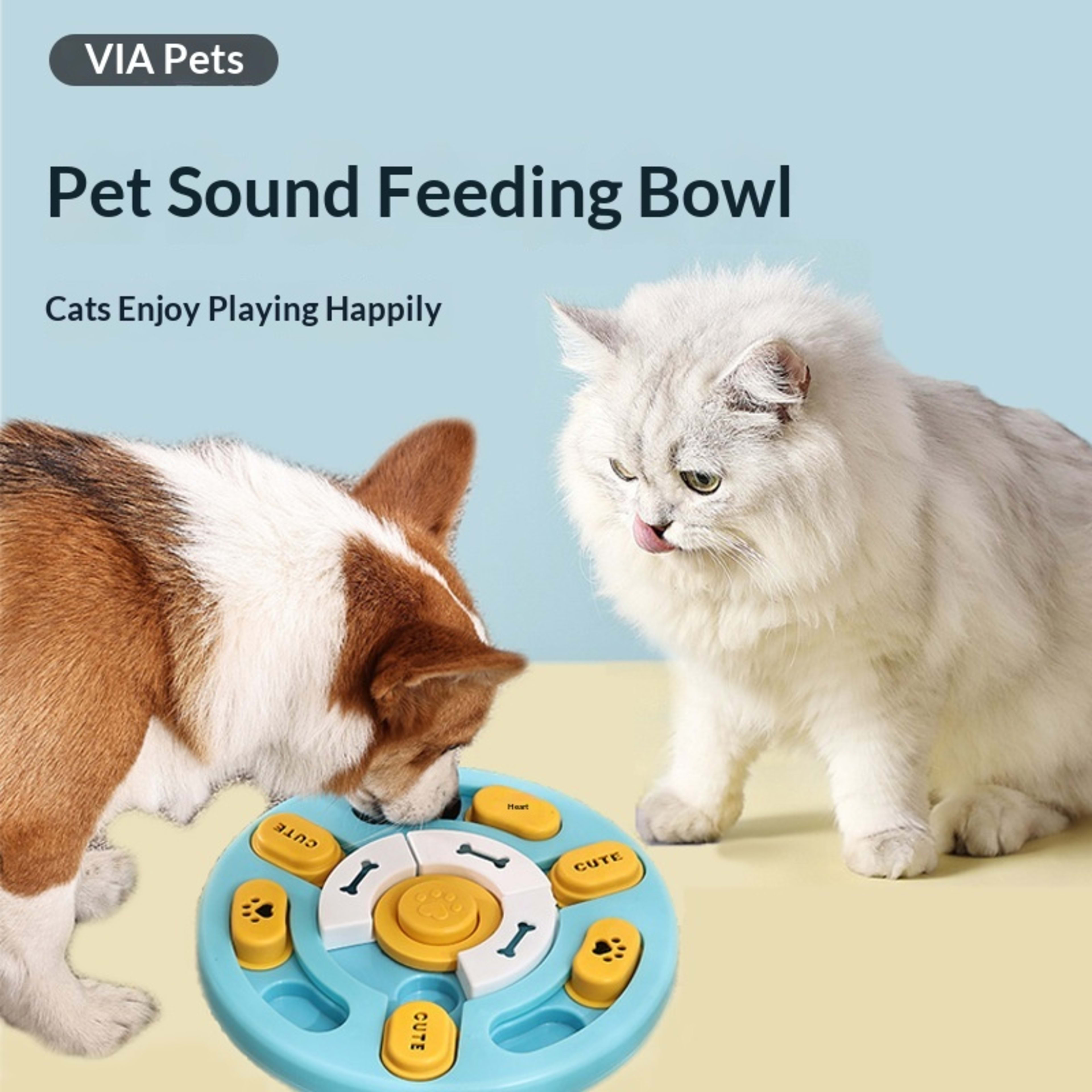 Pet Round Sounding Puzzle Toy In Blue And Yellow, Durable For Biting And Teething Training 6