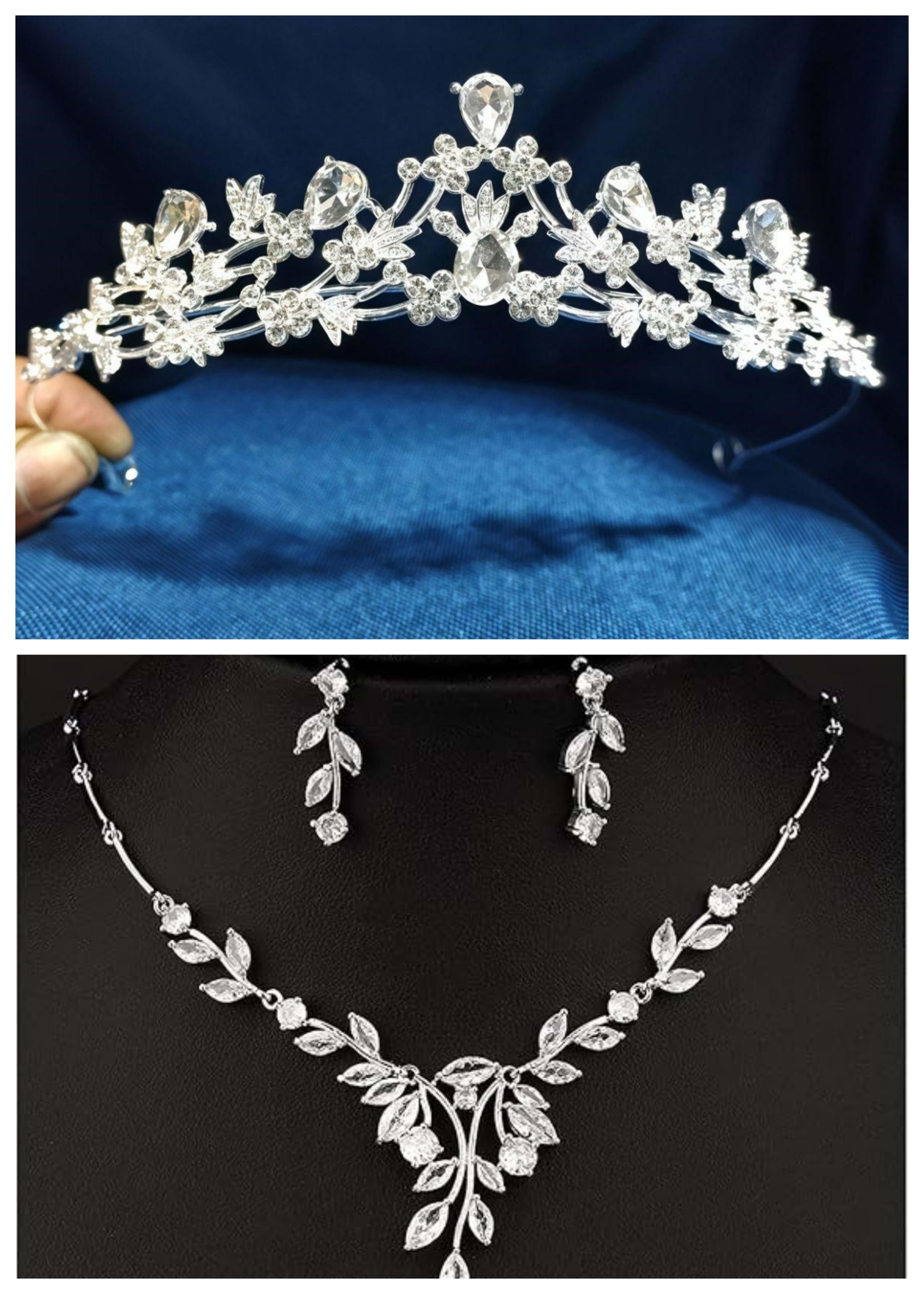 Rhinestone Bridal Crown Headband Flower Diamond High-End Headpiece 5