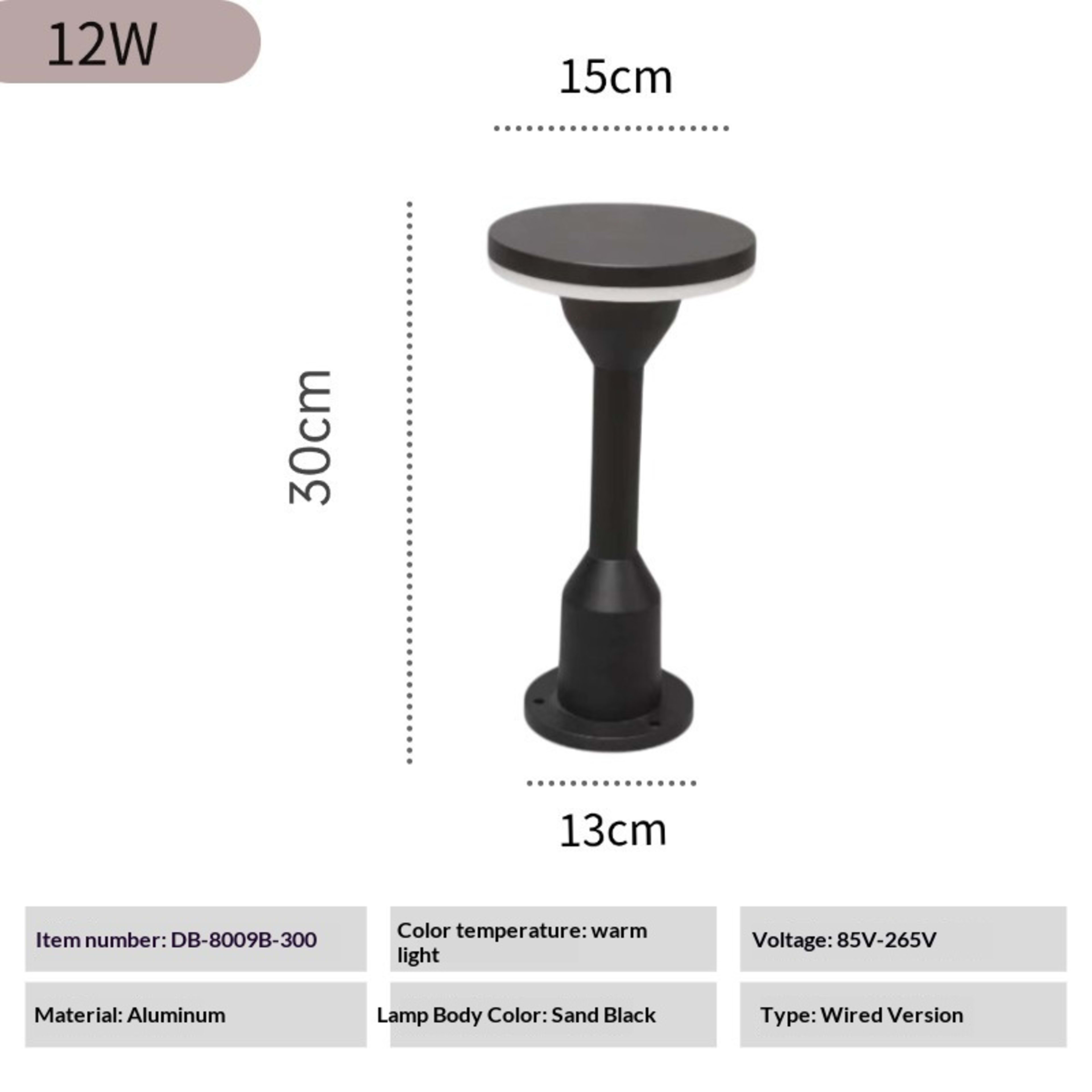 Outdoor Garden Light Pole Aluminum Courtyard Lamp 5