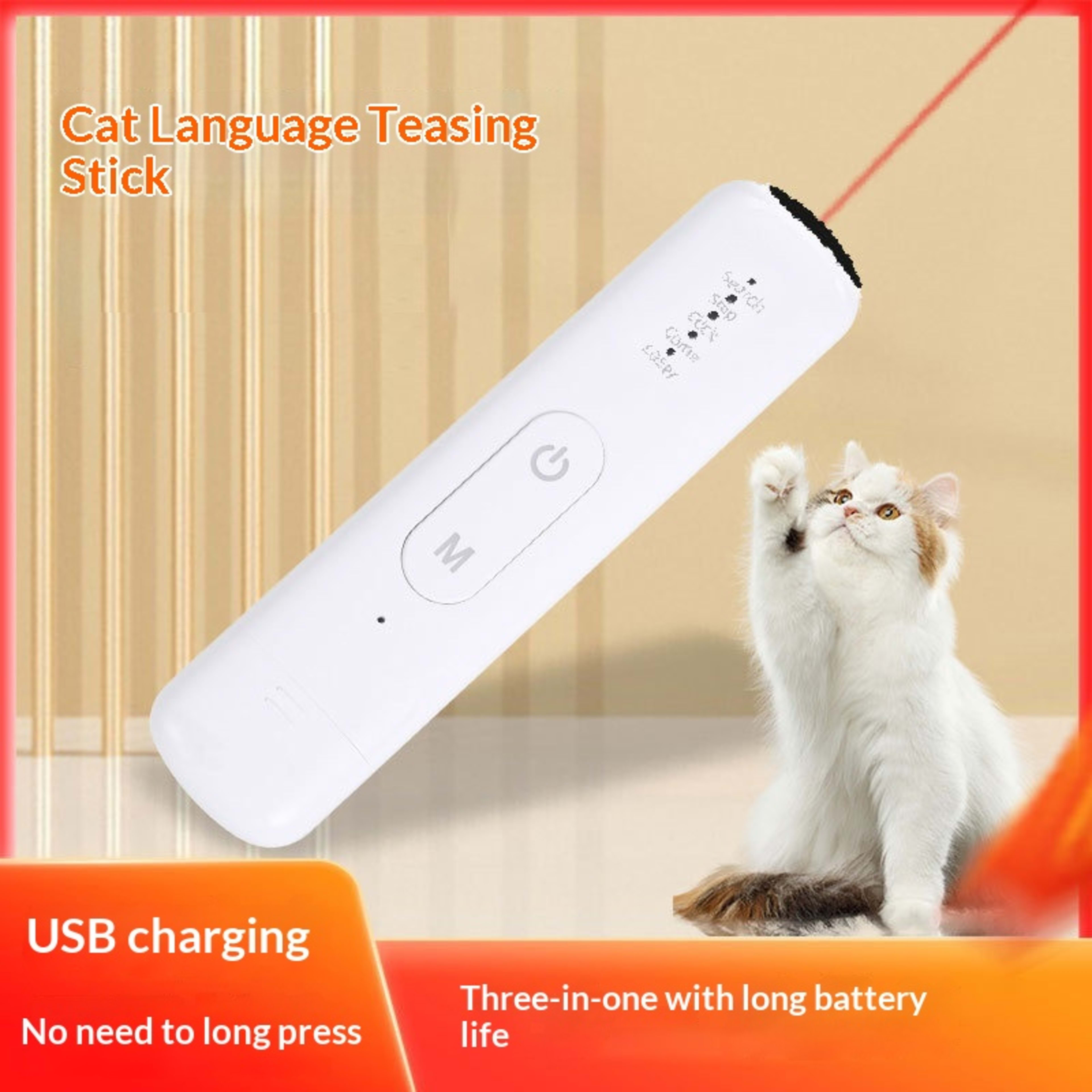 Laser Pointer Cat Teaser Wand Self-entertaining Boredom-relief Toy 5