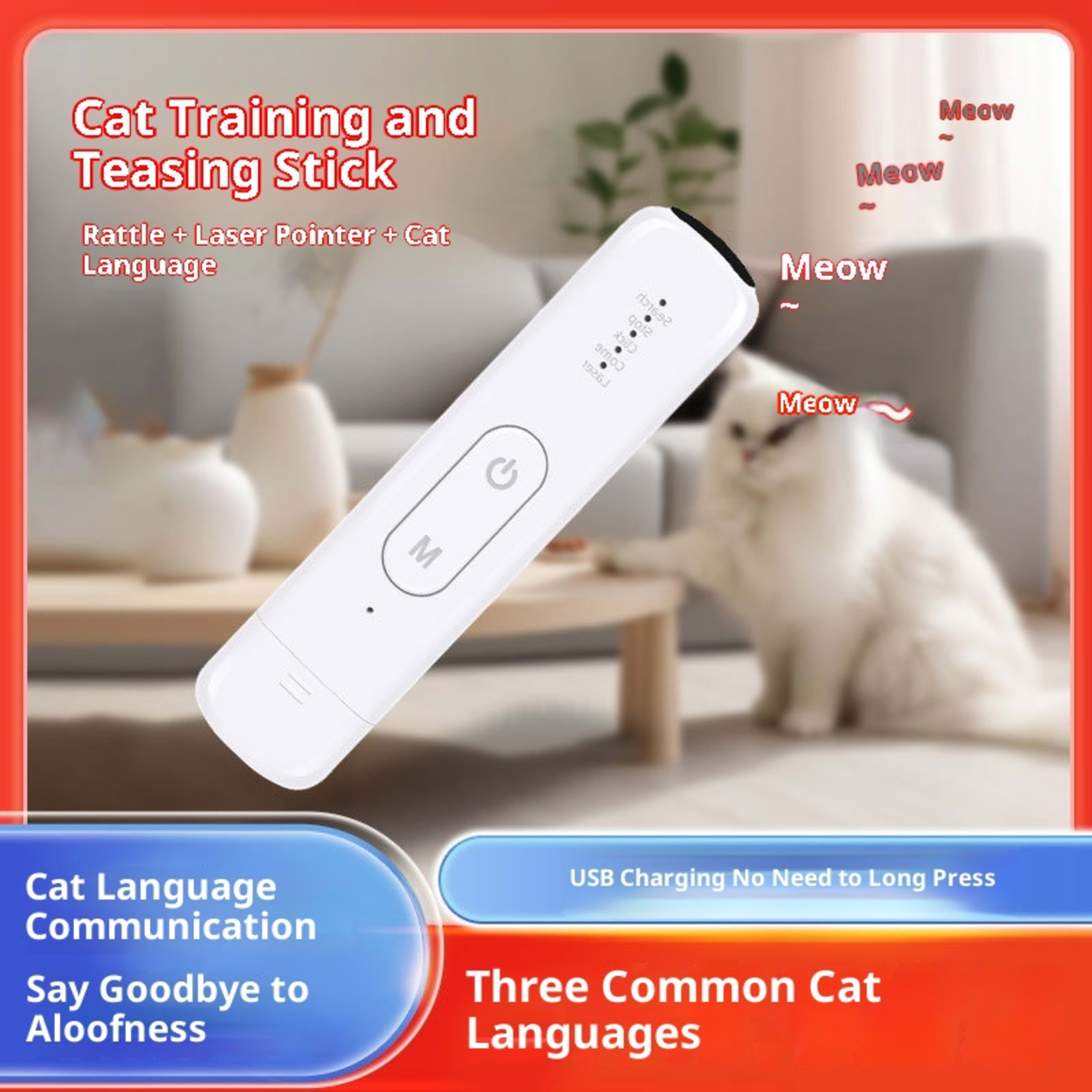 Laser Pointer Cat Teaser Wand Self-entertaining Boredom-relief Toy 3