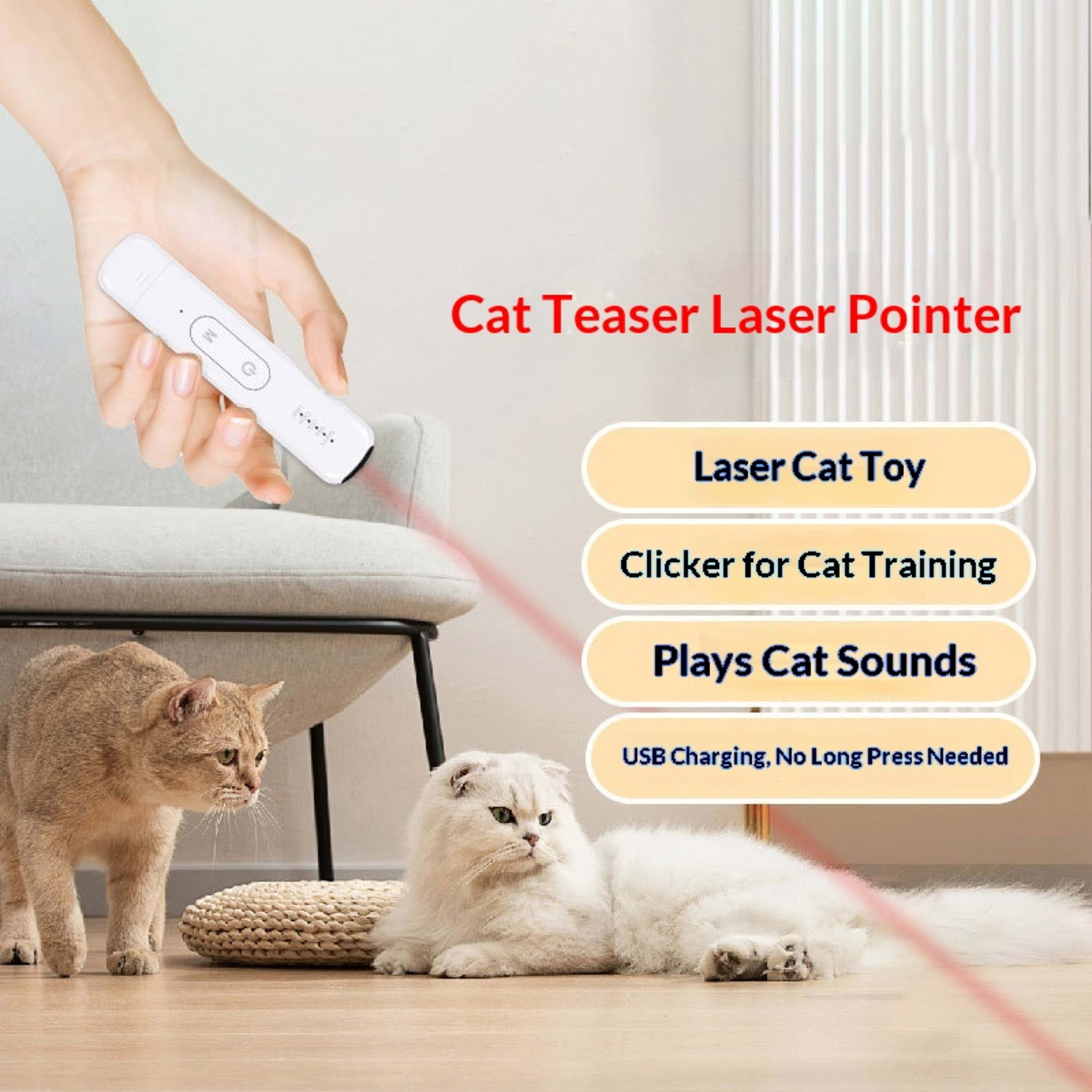 Laser Pointer Cat Teaser Wand Self-entertaining Boredom-relief Toy 2