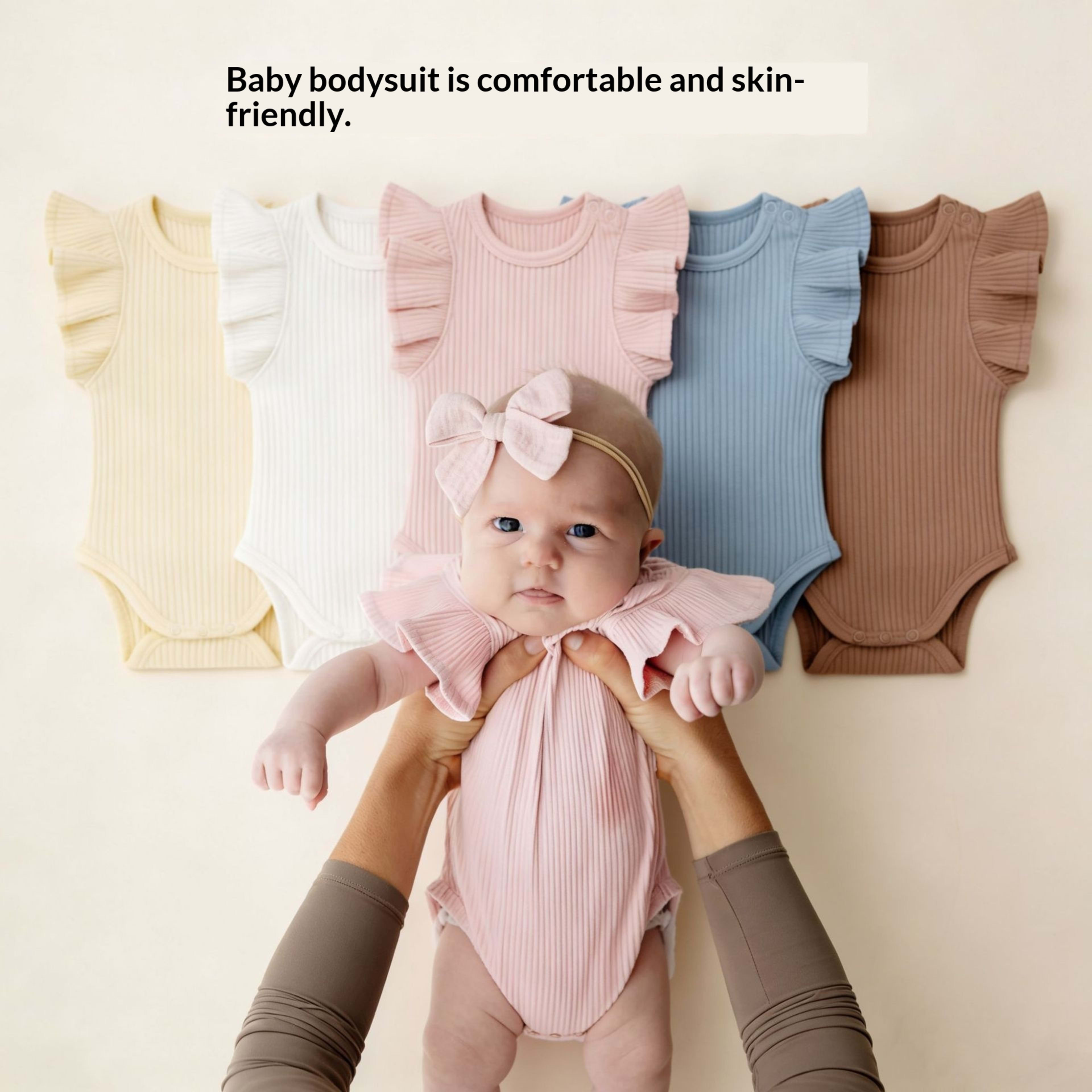Baby Romper Knitted Ribbed Infant Onesie 5