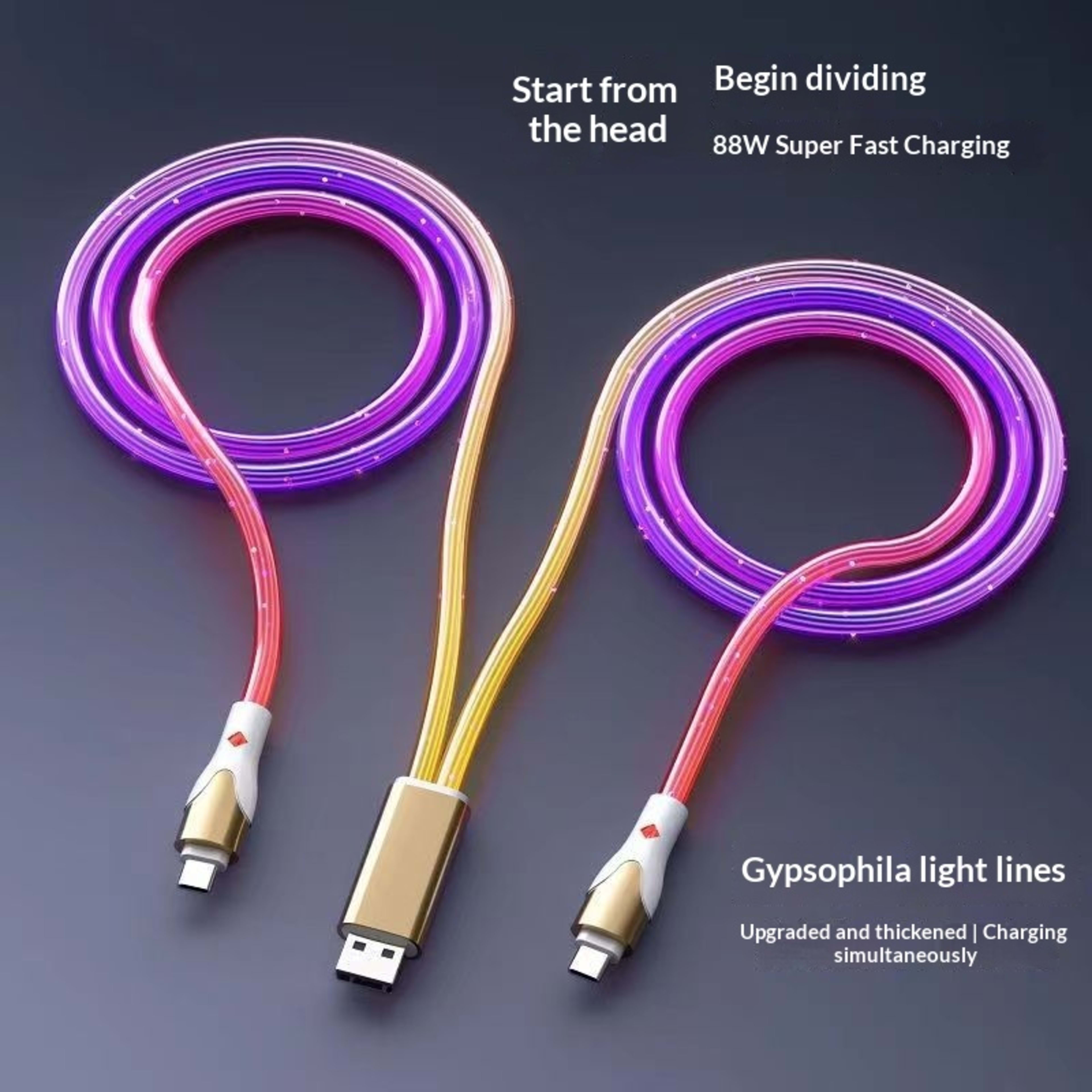 6A Starry Sky Glowing Car Charging Data Cable 11