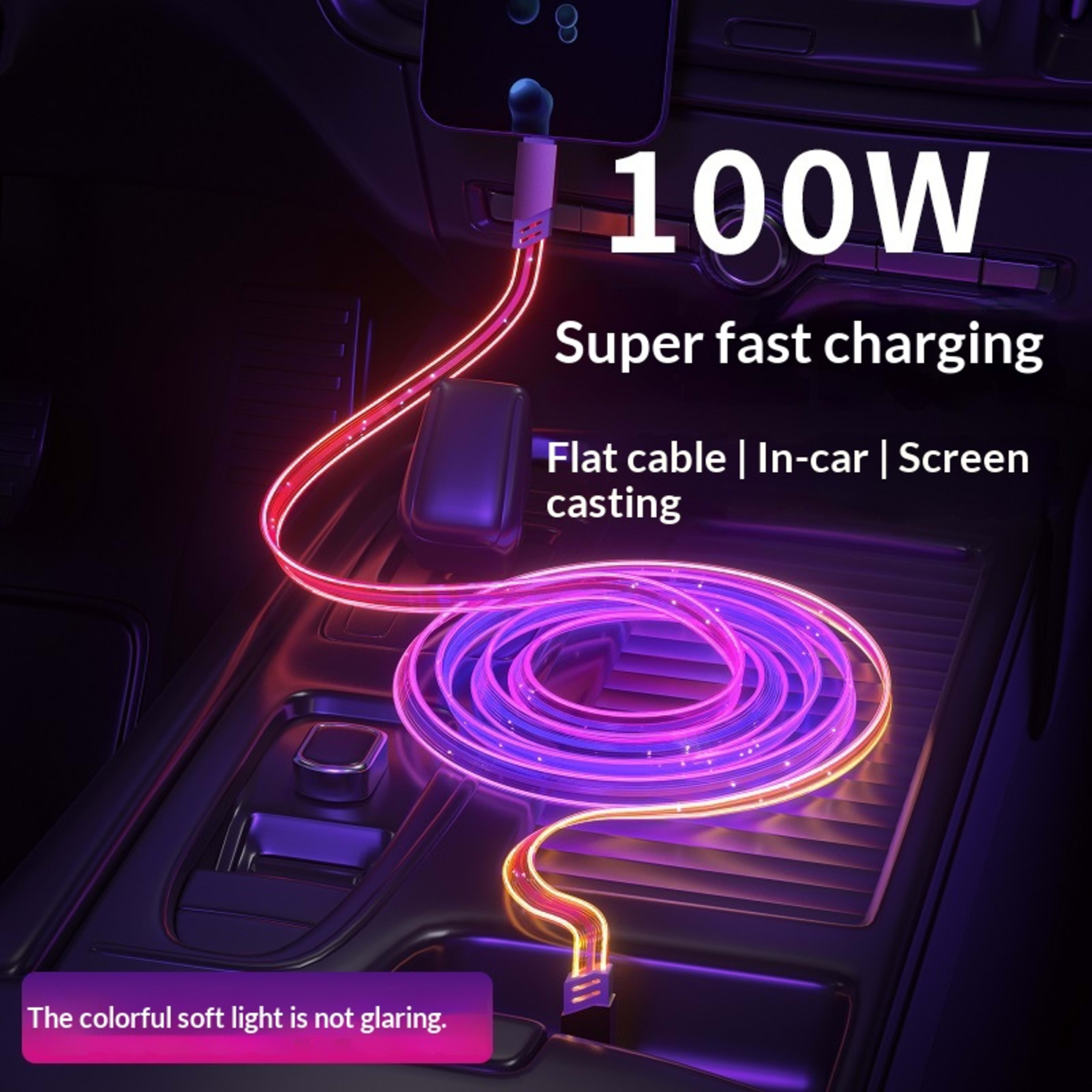 6A Starry Sky Glowing Car Charging Data Cable 3