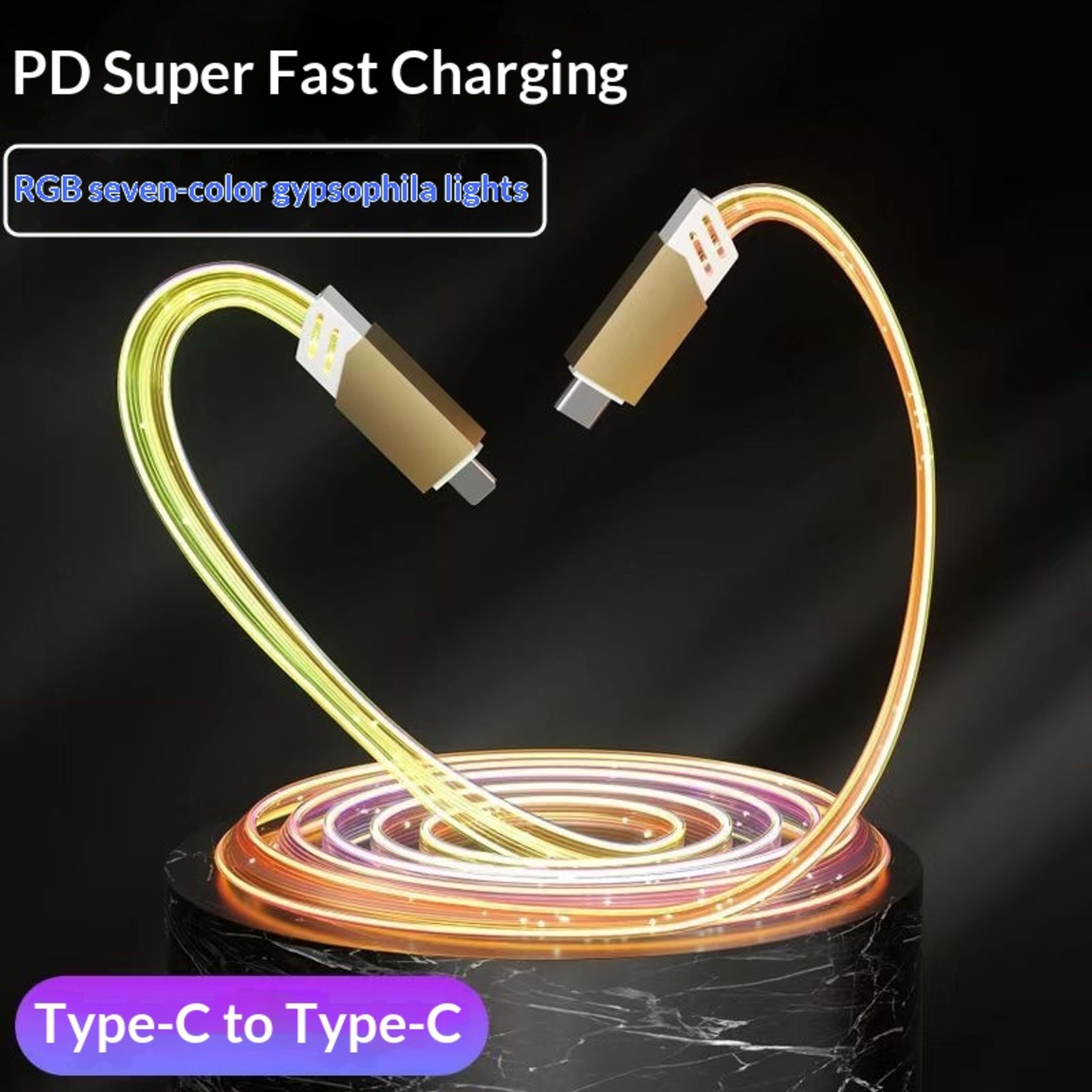 6A Starry Sky Glowing Car Charging Data Cable 7