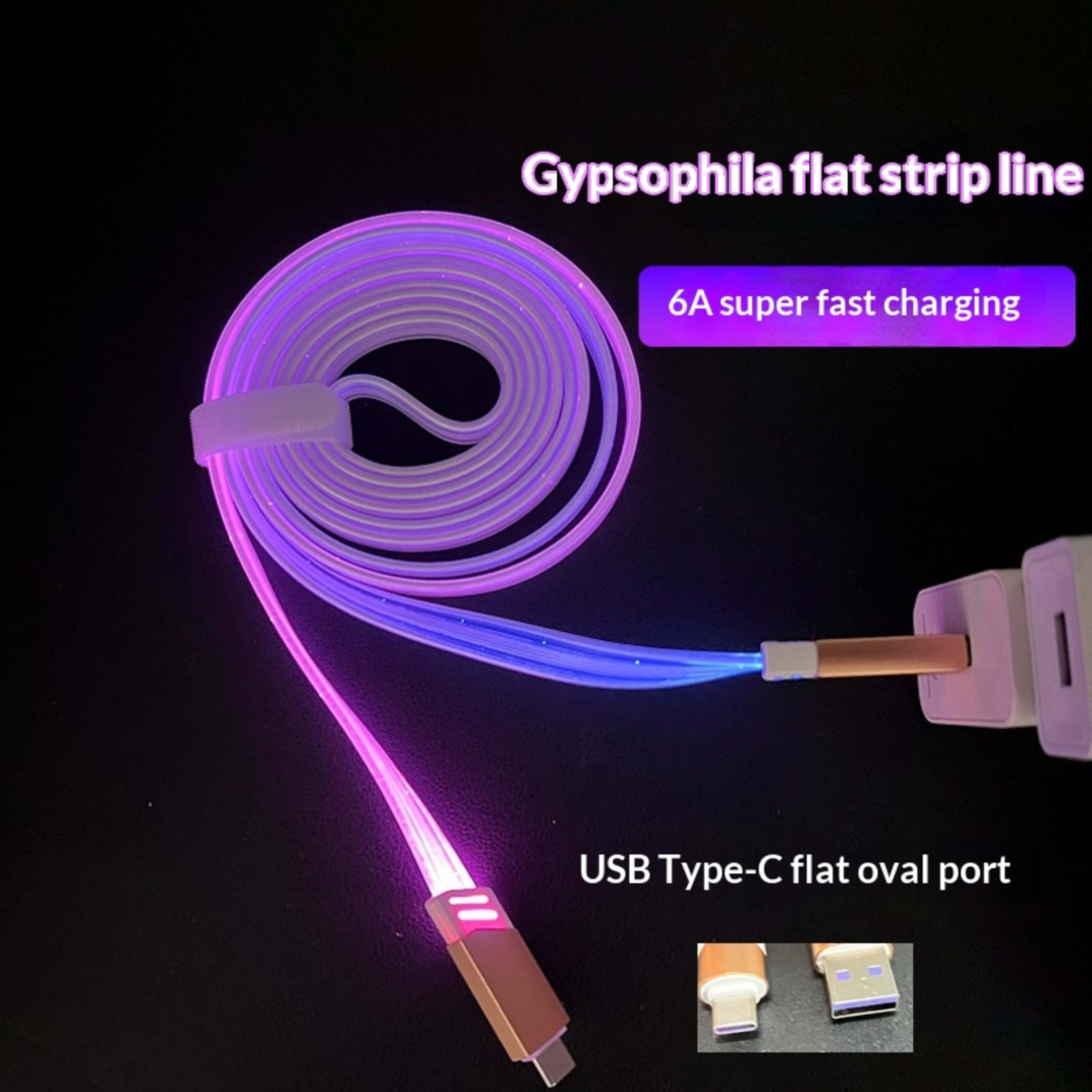 6A Starry Sky Glowing Car Charging Data Cable 4