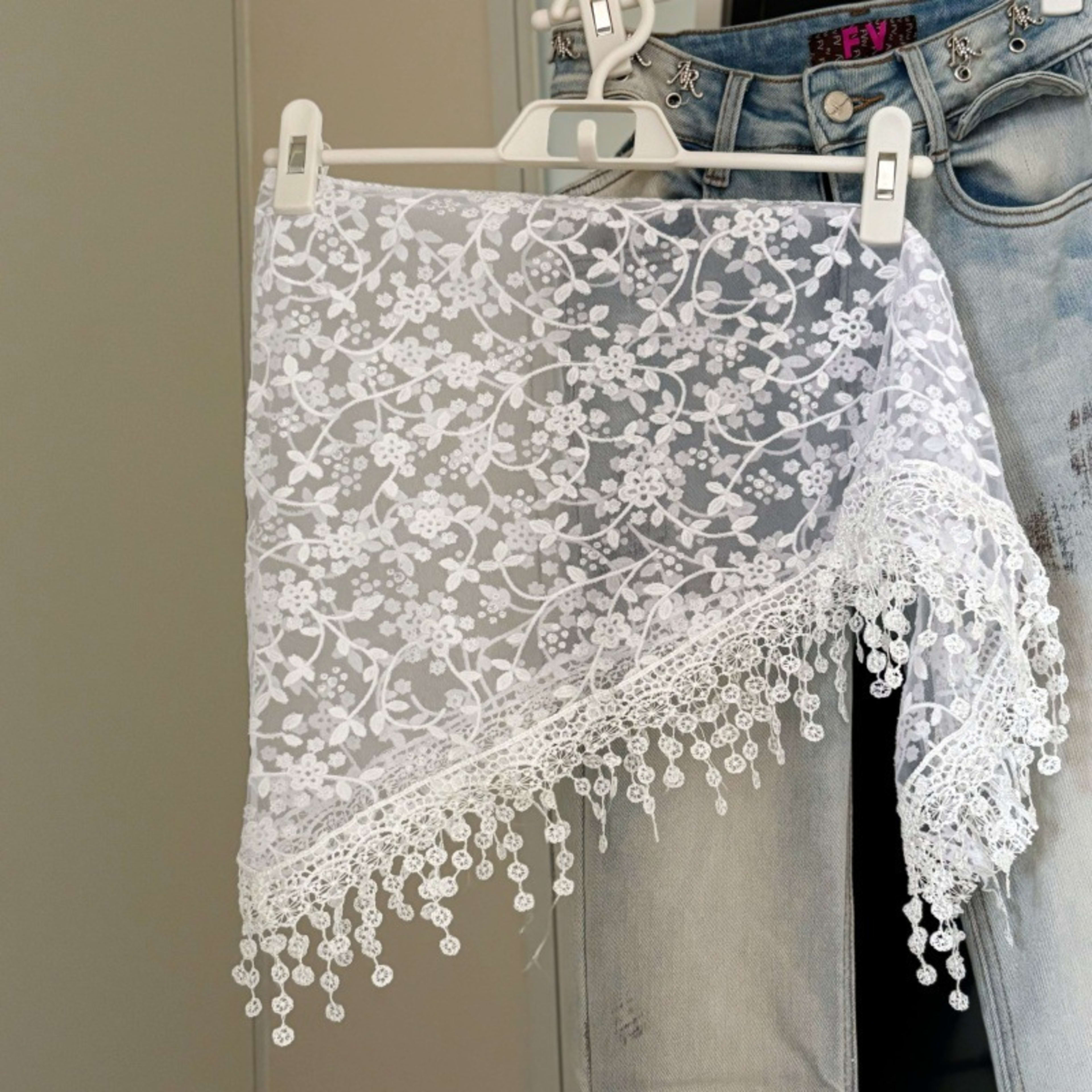 New Stylish Layered-wear Tie-front Triangle Scarf