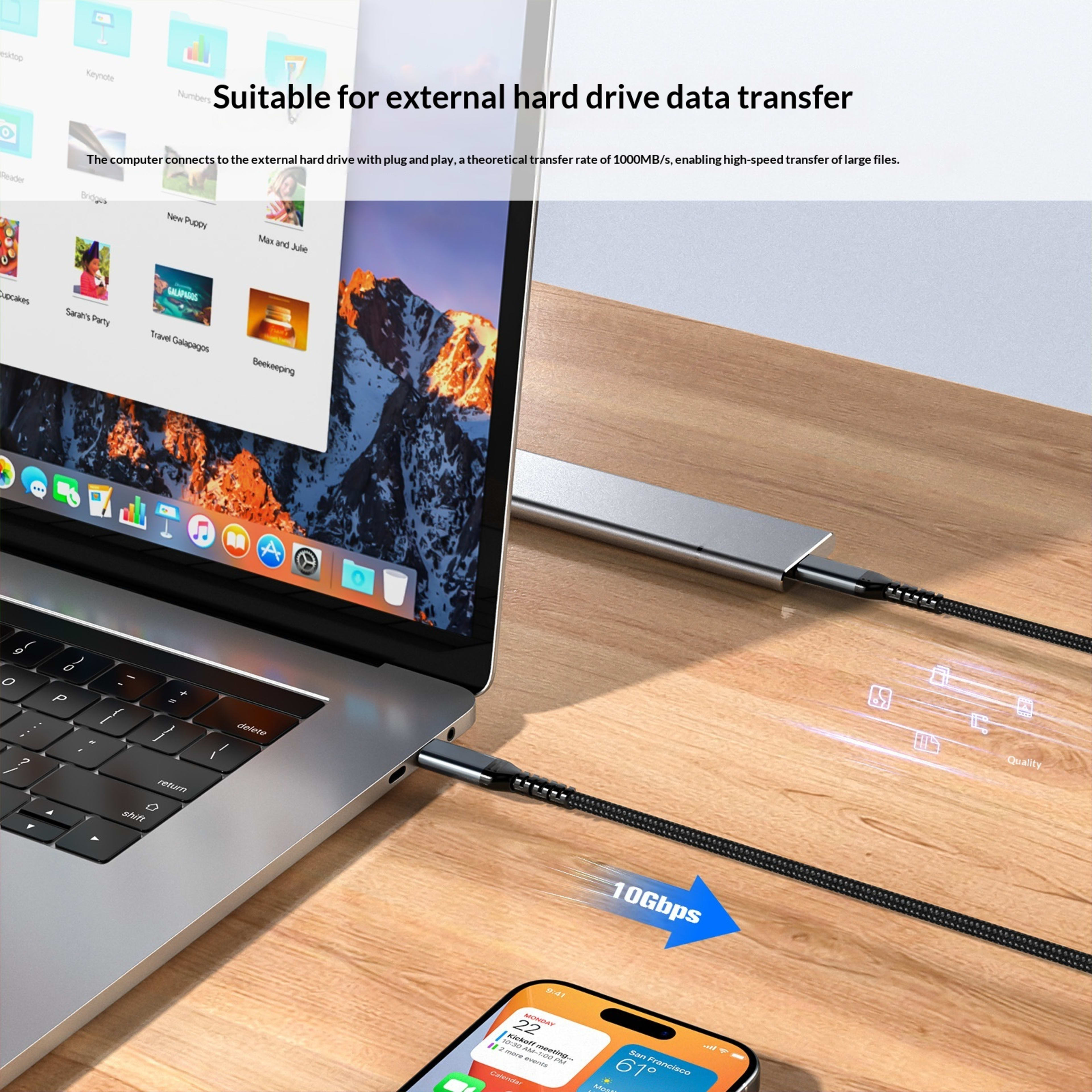 M2 SSD Dual-head Type-C Data Cable 2