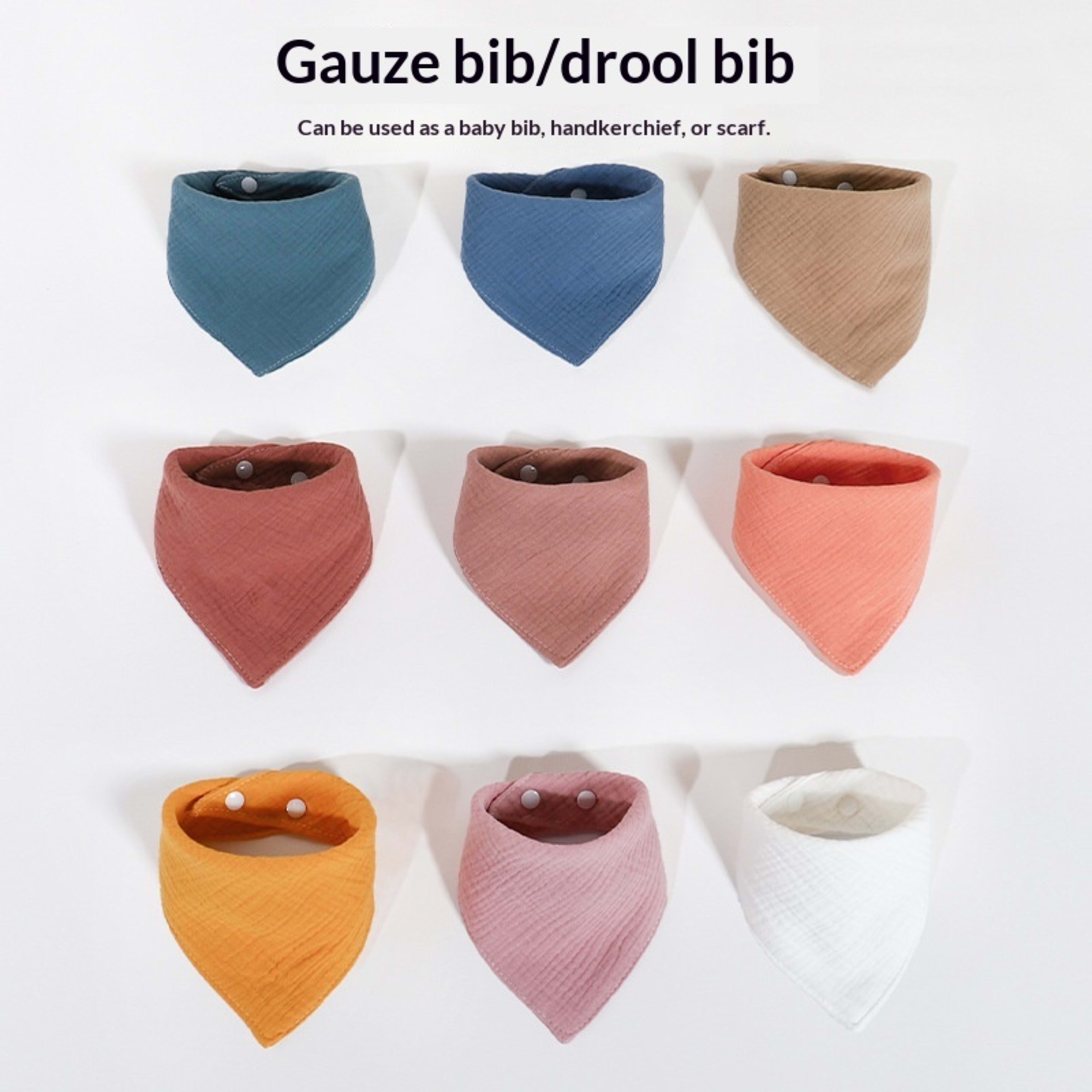 Babys Pure Cotton Drool Cloth Infant Triangular Bib Adjustable And Highly Absorbent 6