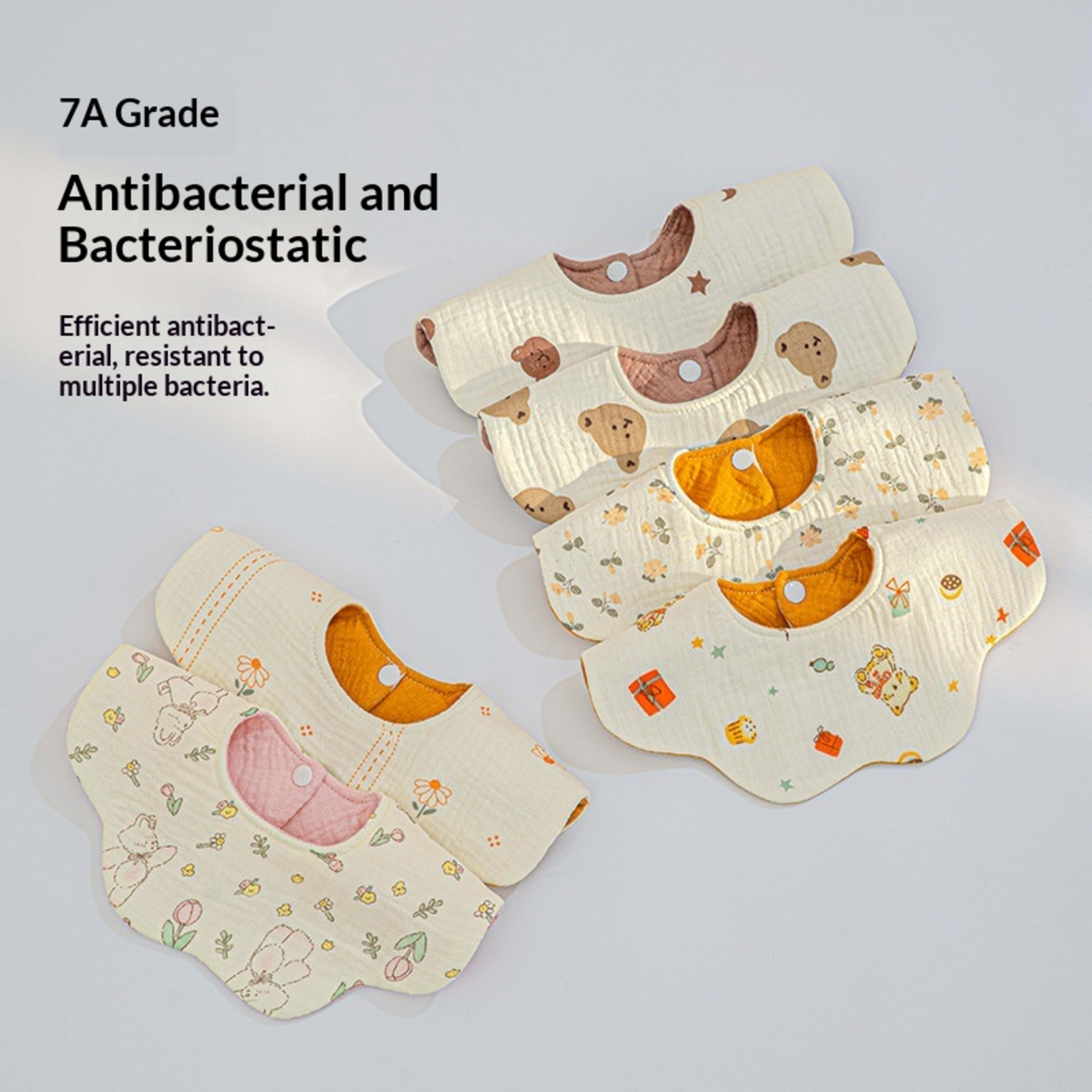 Cotton Highly Absorbent Leak-proof For Feeding Babies And Toddlers Petal-shaped Bib 7