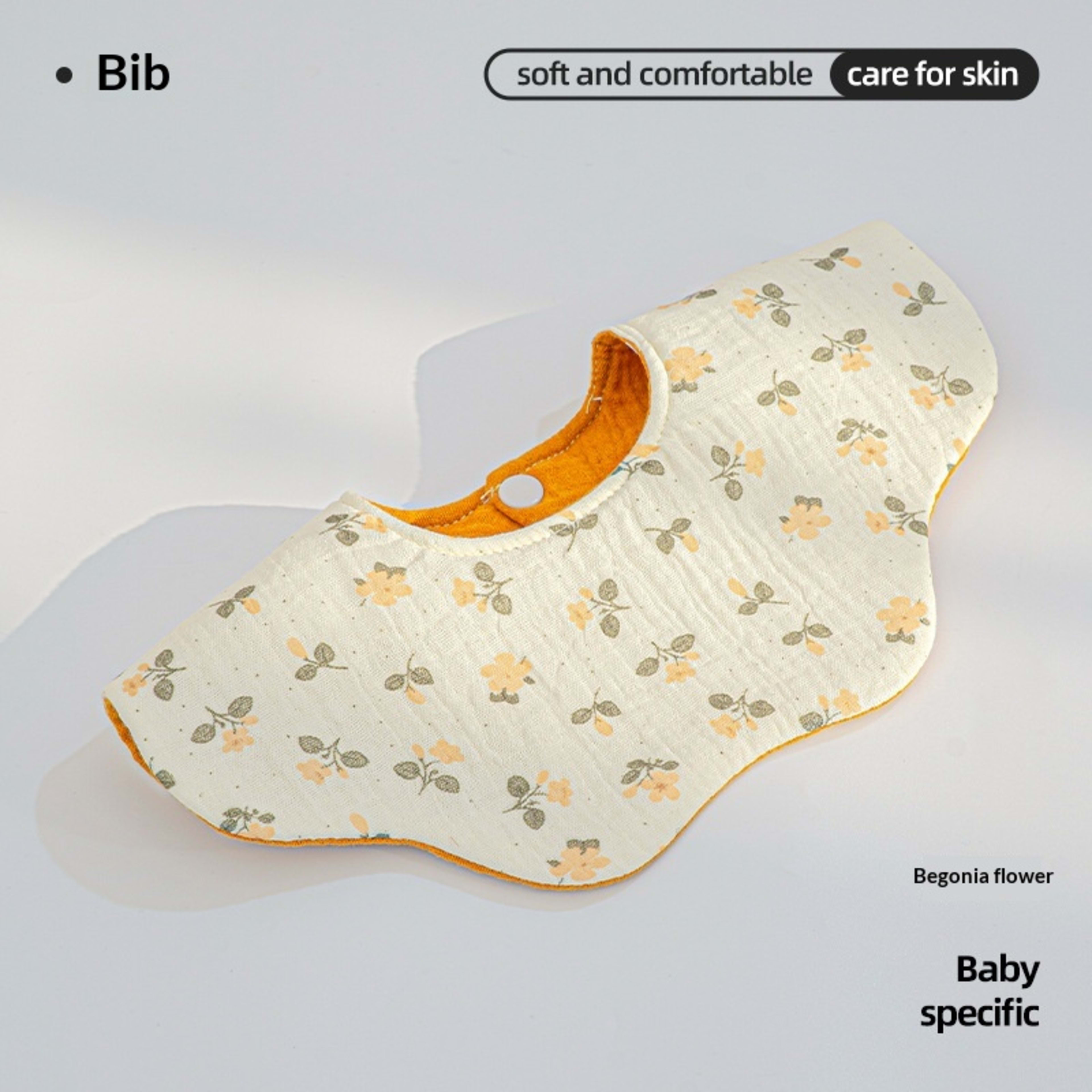 Cotton Highly Absorbent Leak-proof For Feeding Babies And Toddlers Petal-shaped Bib 14