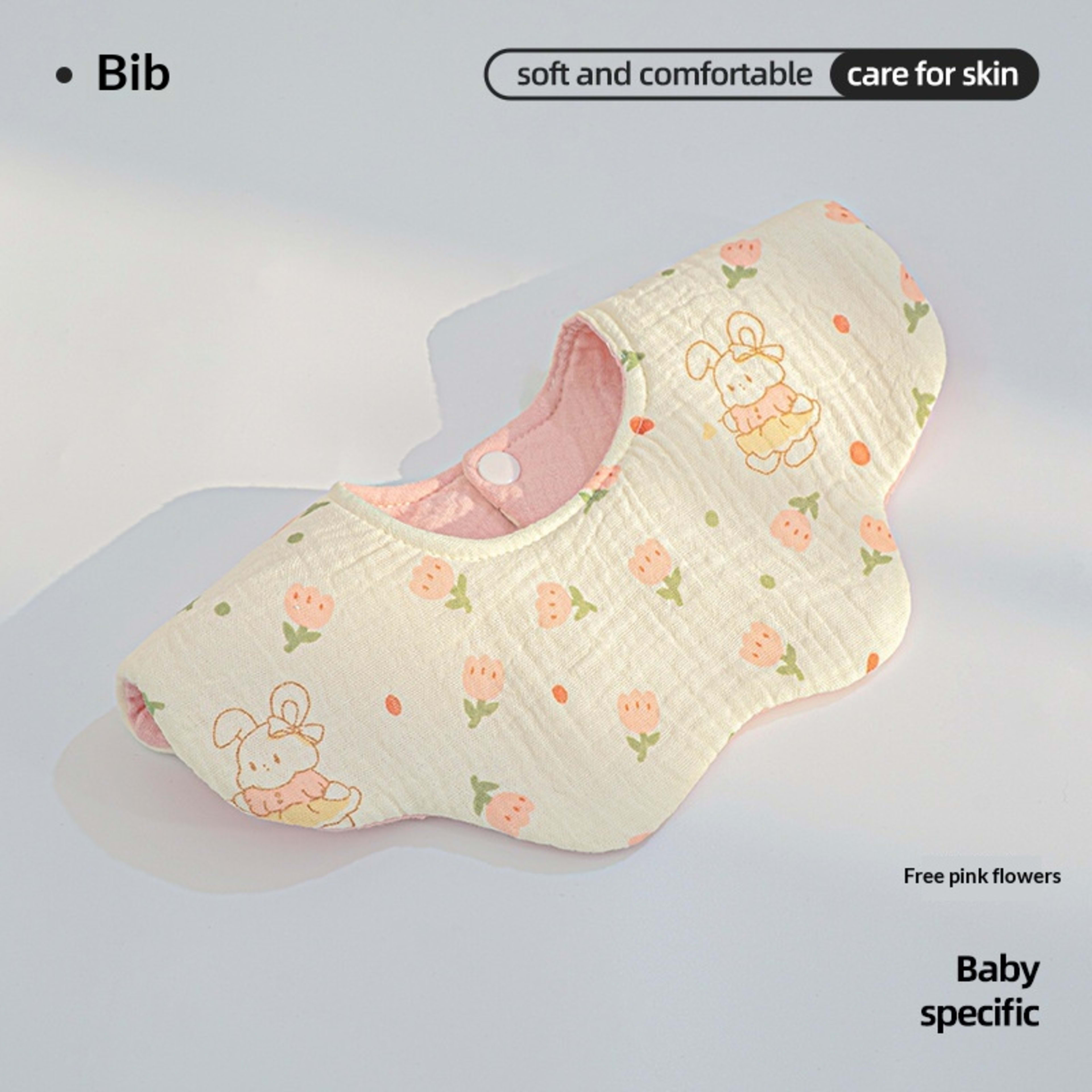 Cotton Highly Absorbent Leak-proof For Feeding Babies And Toddlers Petal-shaped Bib 11