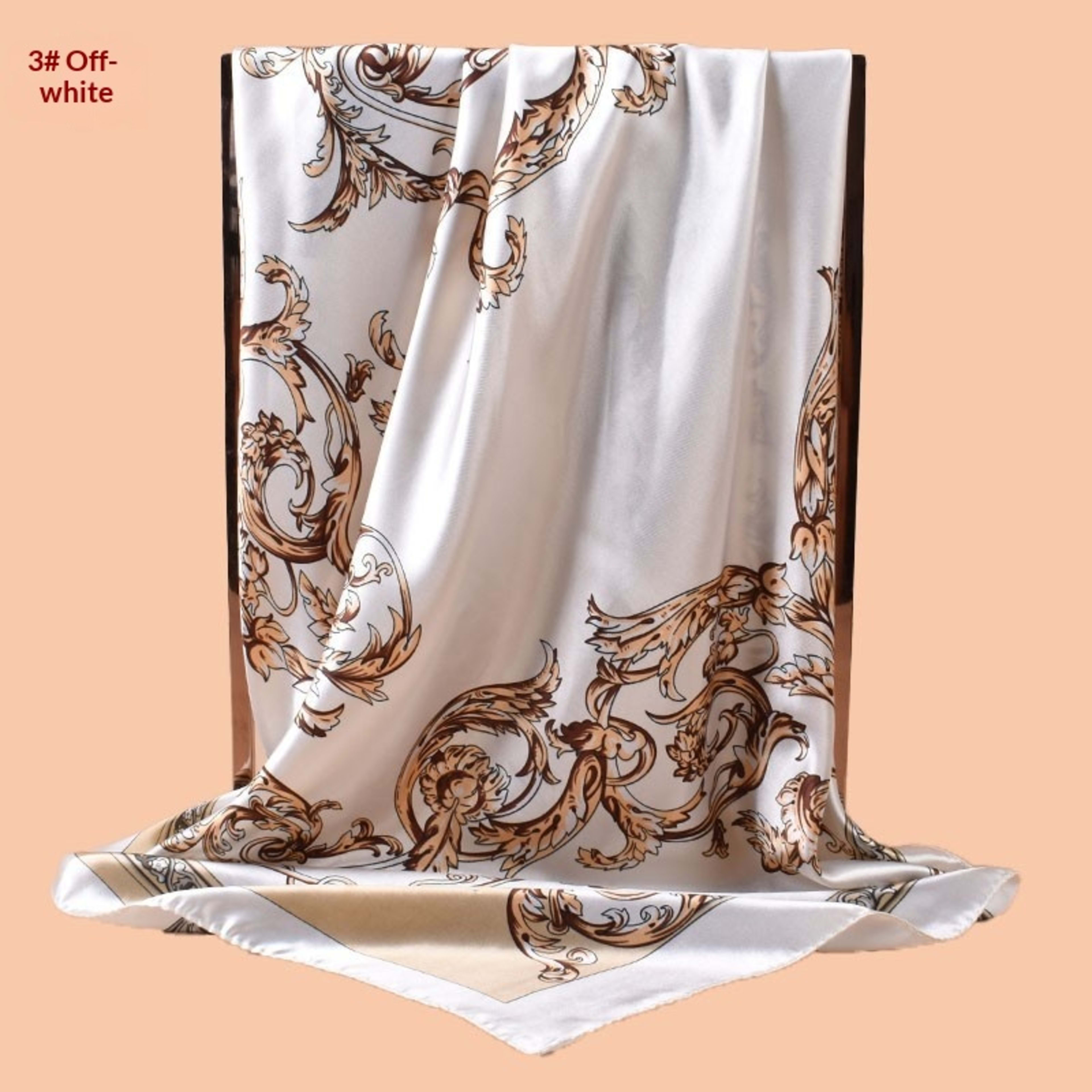 Ding Floral Vine Print Square Scarf For Layering And Sun Protection 7