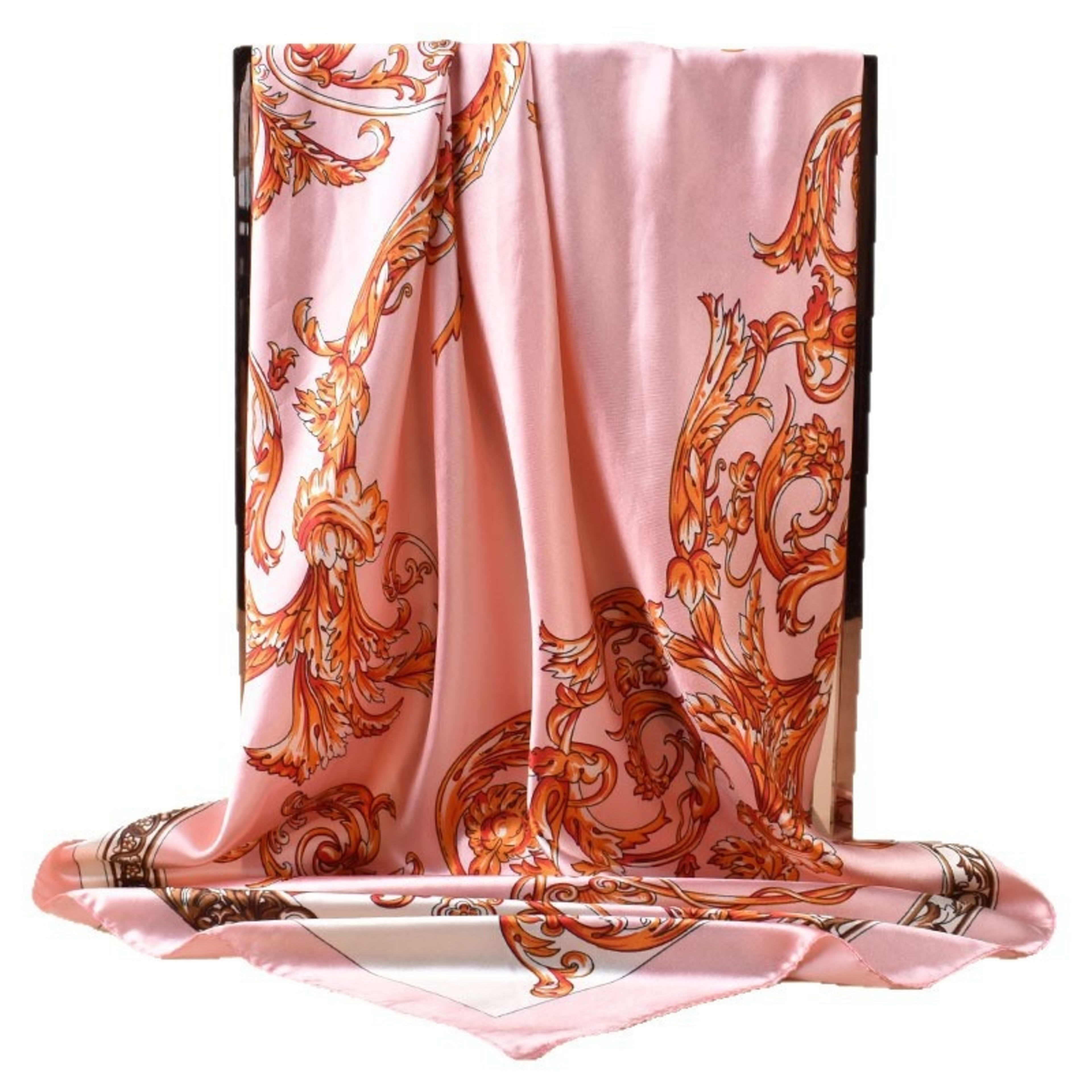 Ding Floral Vine Print Square Scarf For Layering And Sun Protection 8
