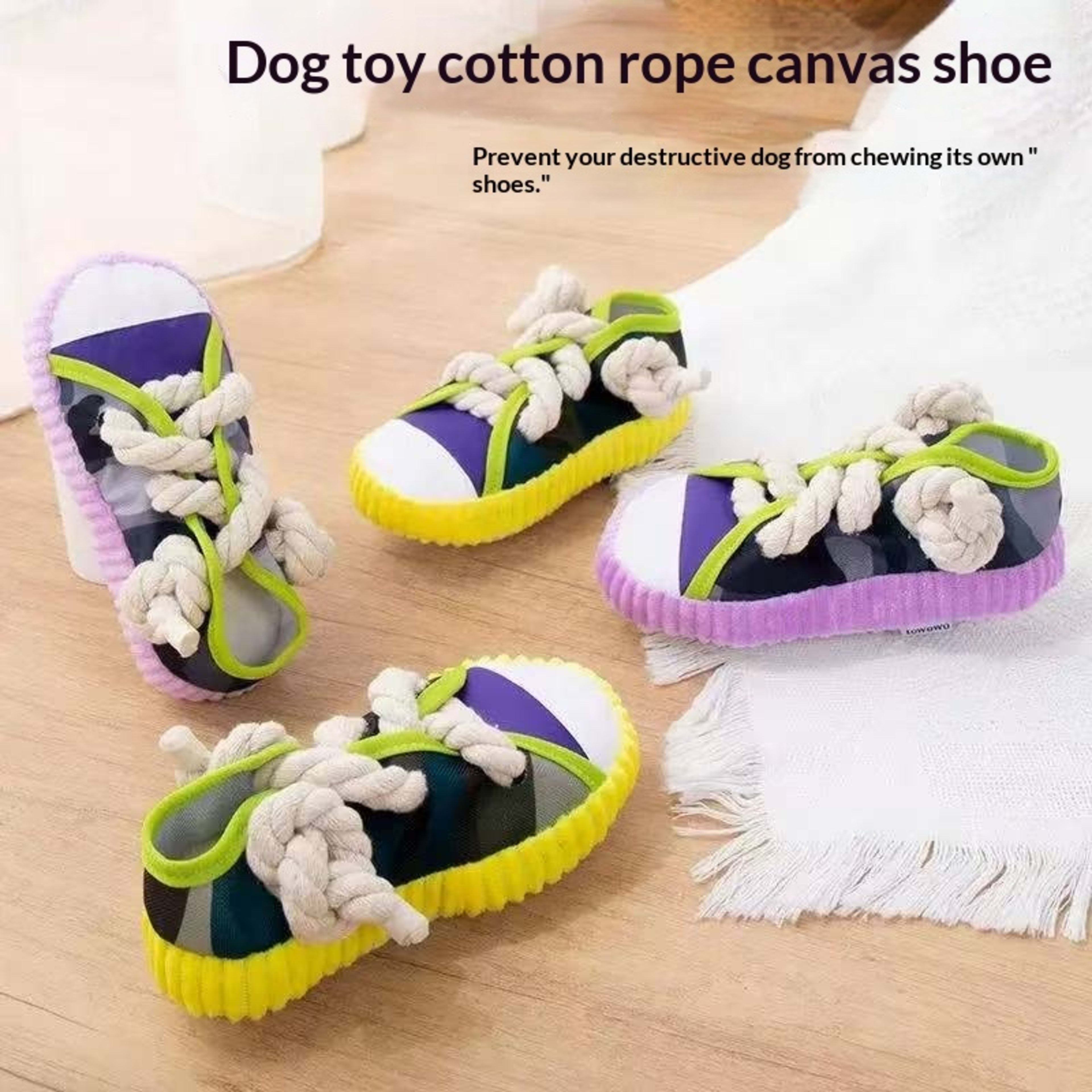 Pet Dog Cotton Rope Canvas Shoes 2