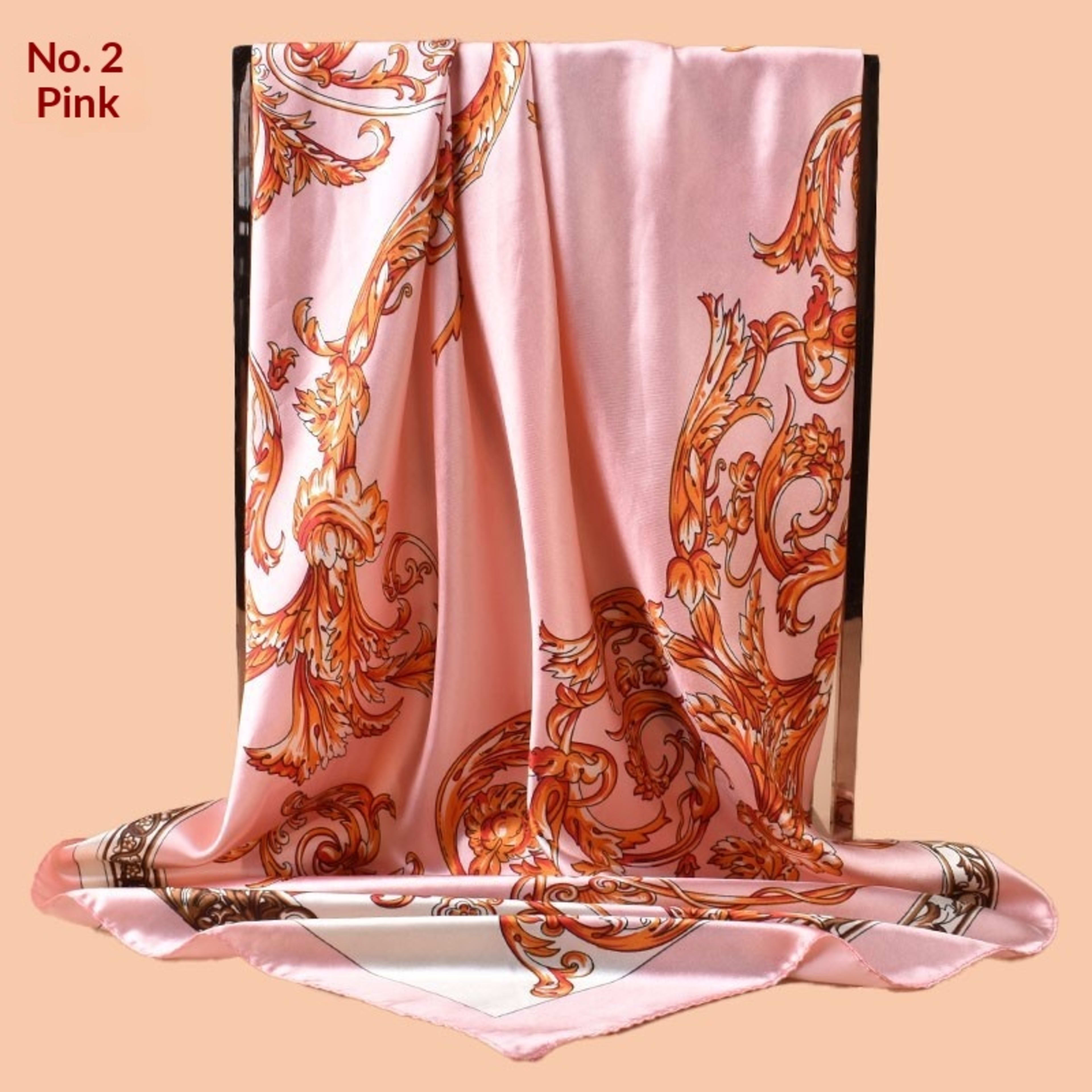 Ding Floral Vine Print Square Scarf For Layering And Sun Protection 2