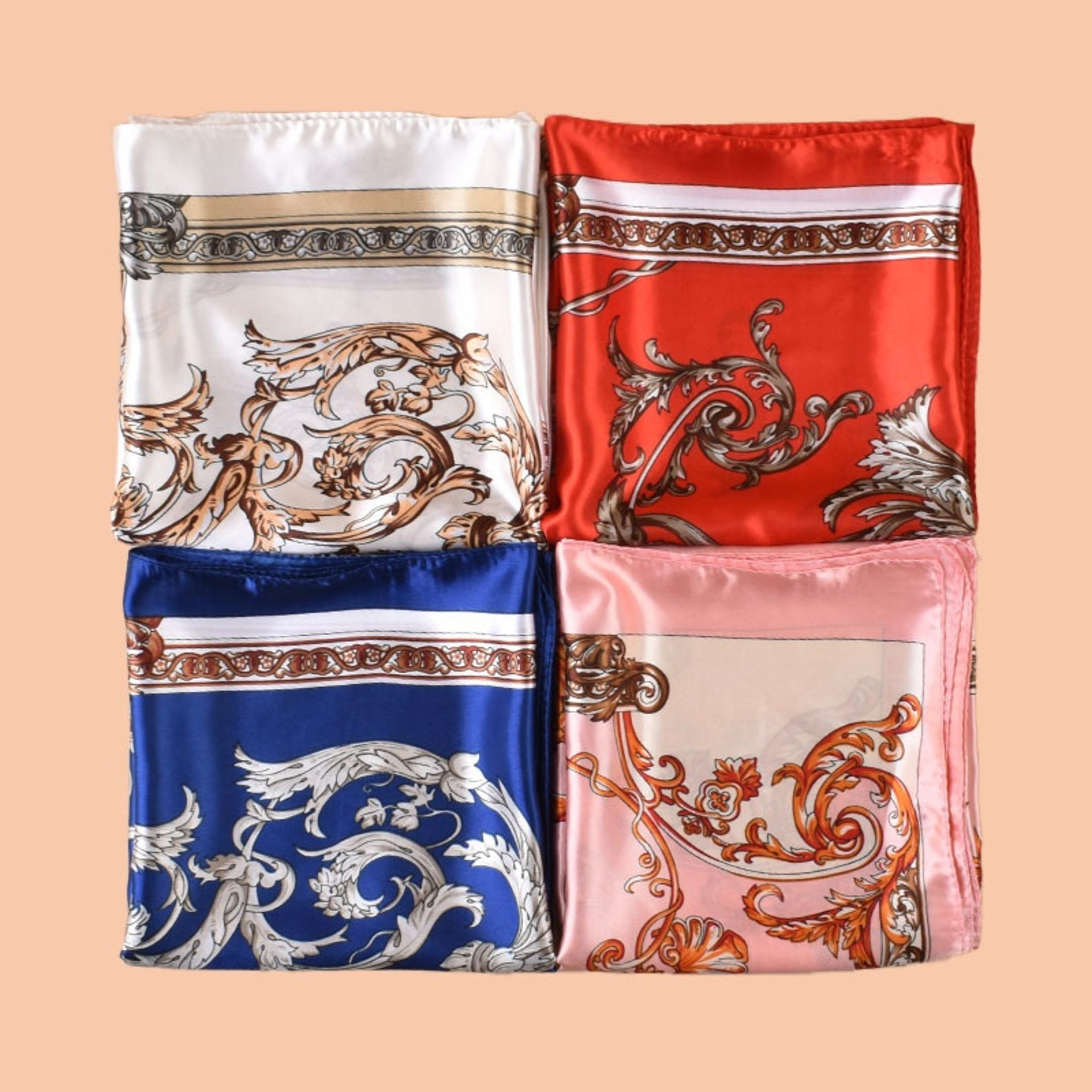 Ding Floral Vine Print Square Scarf For Layering And Sun Protection 5
