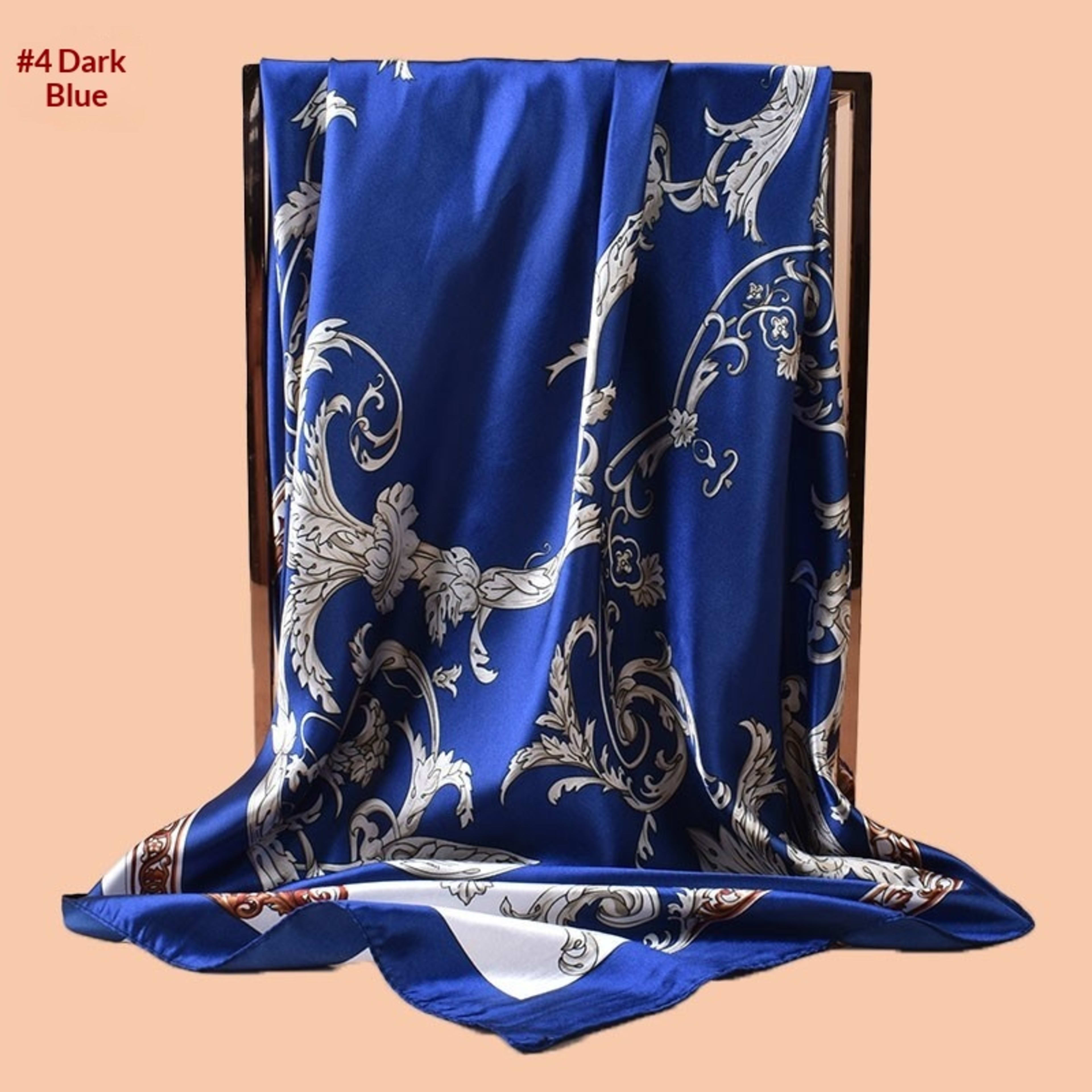Ding Floral Vine Print Square Scarf For Layering And Sun Protection 3