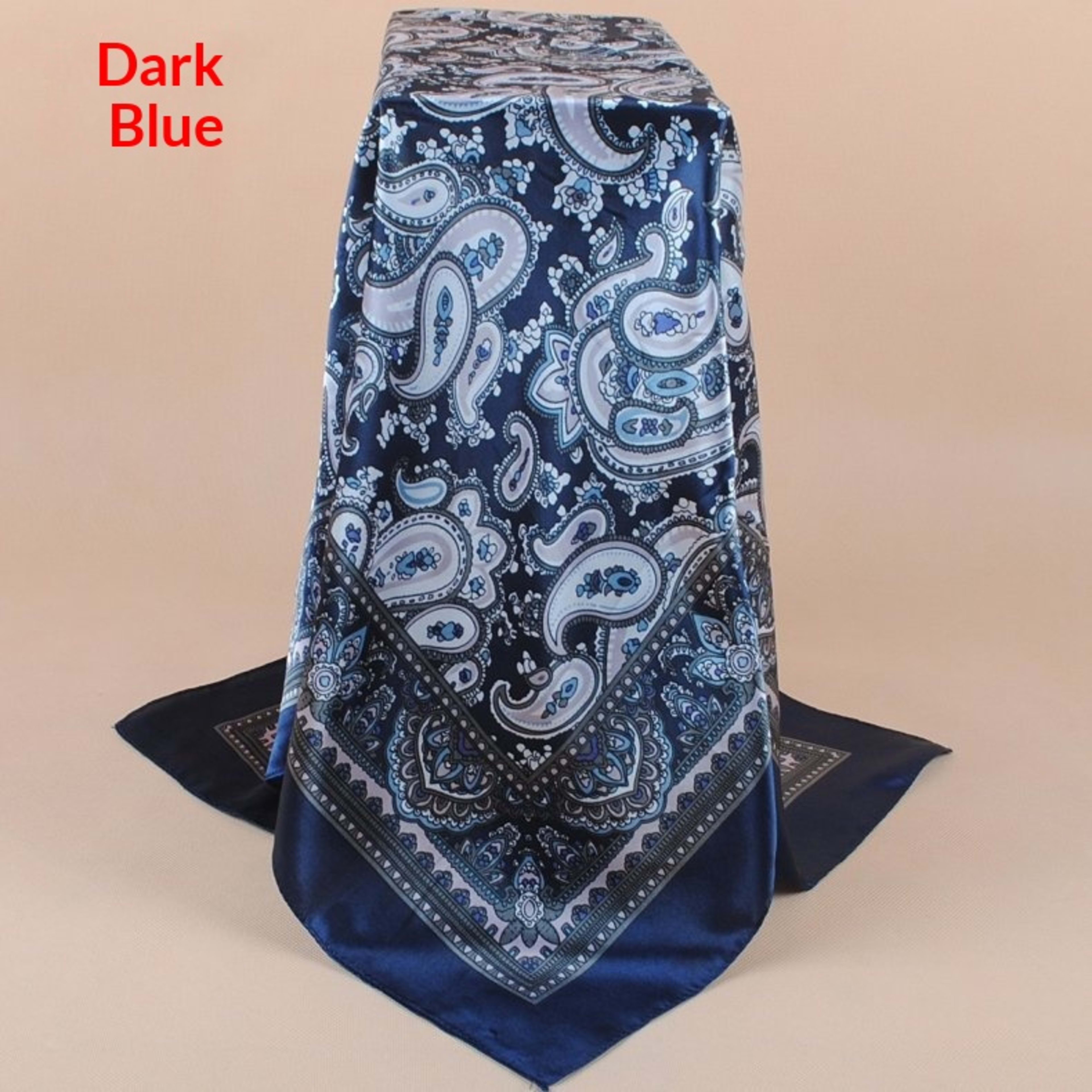 New Stylish All-Match Cashew Flower 90x90 Womens Printed Satin Square Scarf 5