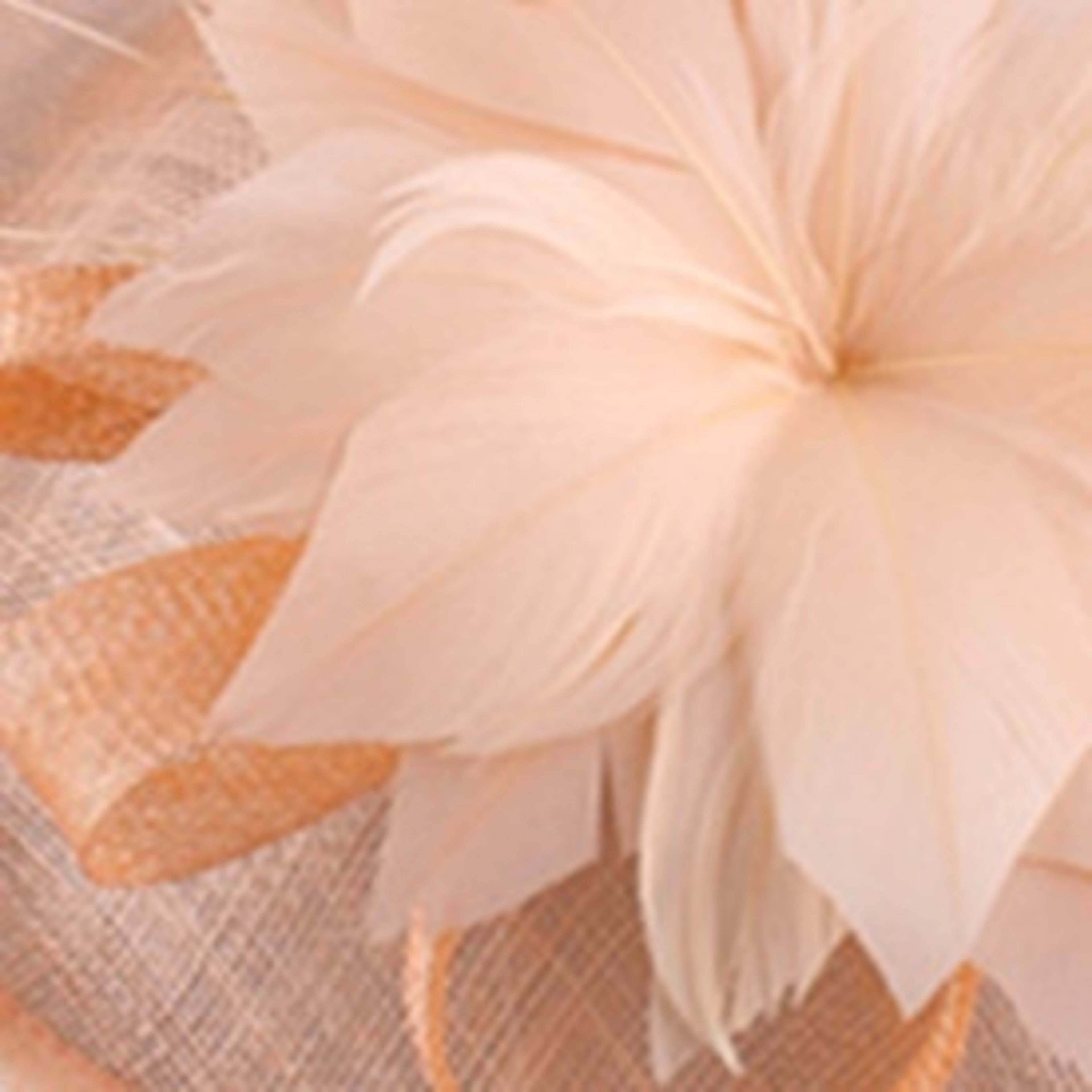 Fan-shaped Handcrafted Linen Headpiece 3