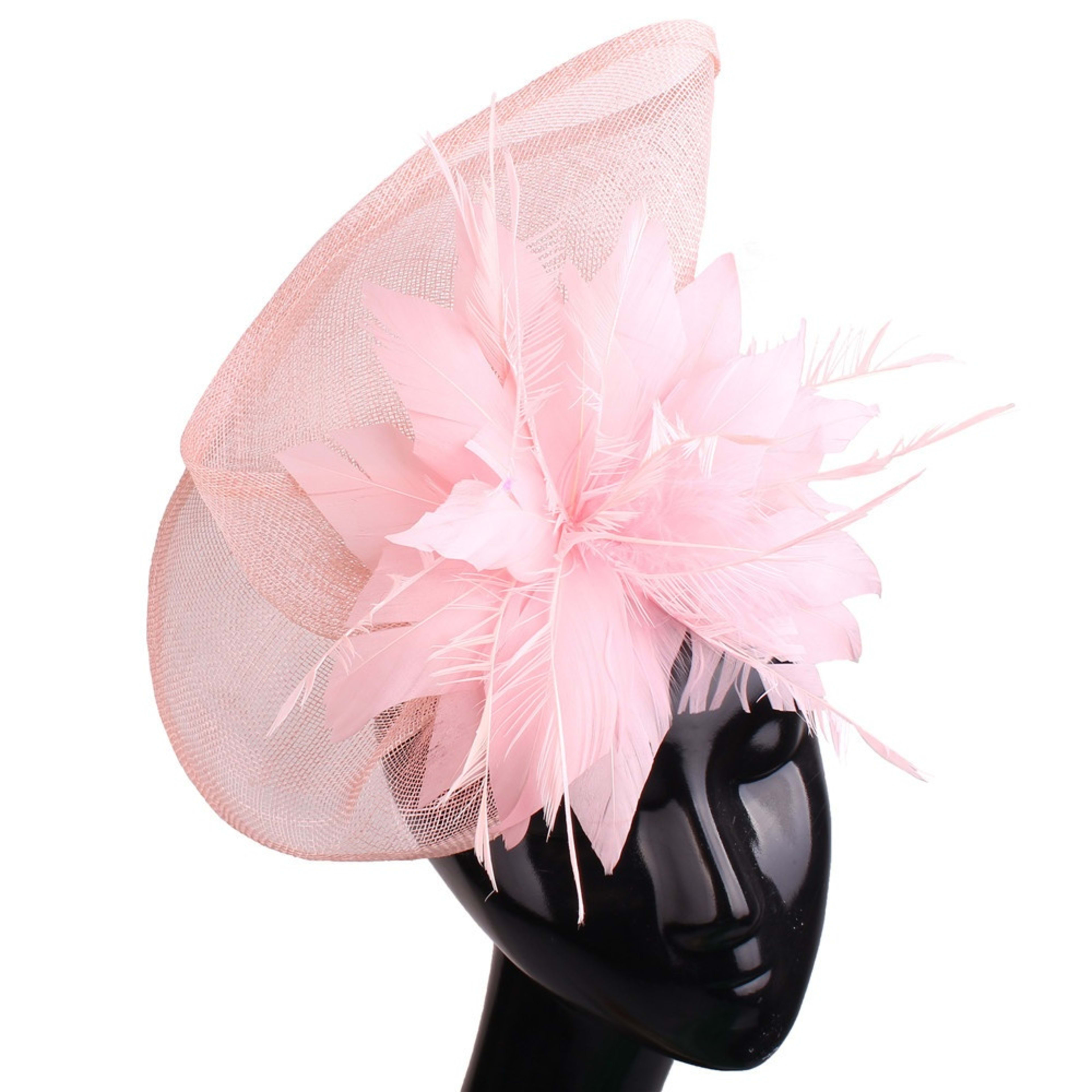 Fan-shaped Handcrafted Linen Headpiece 24