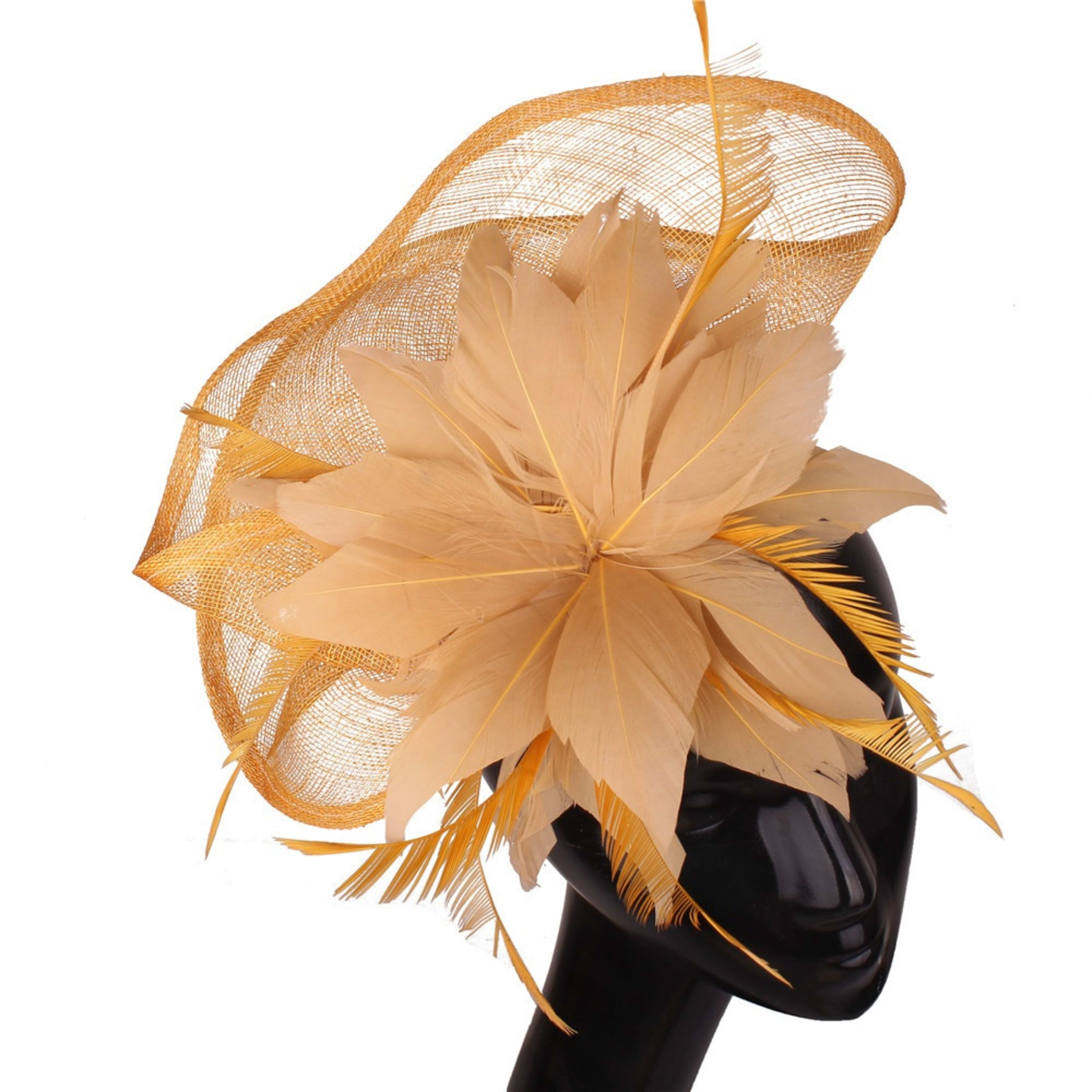 Fan-shaped Handcrafted Linen Headpiece 21
