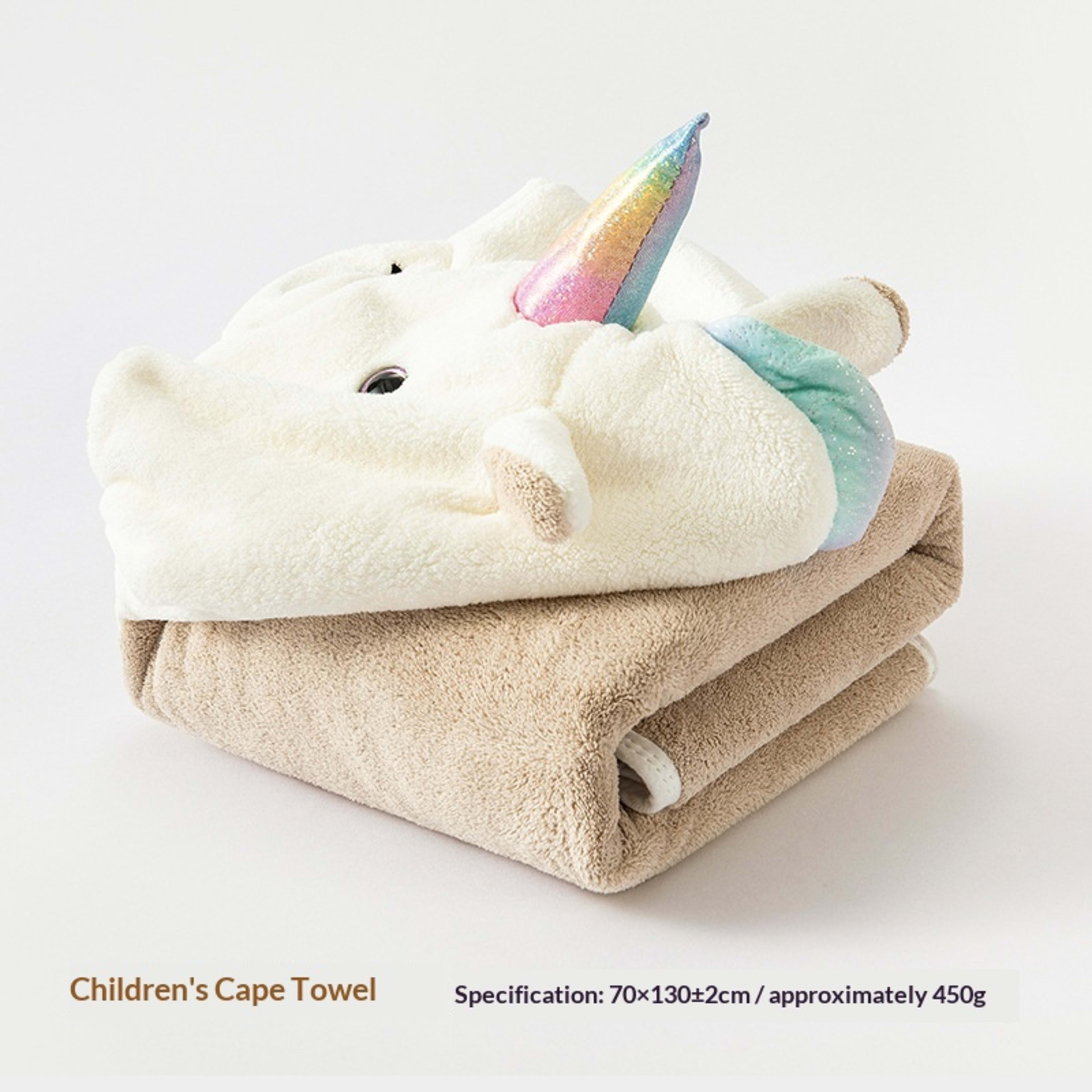 Cartoon Bathrobe Coral Fleece Absorbent Childrens Bath Towel 7