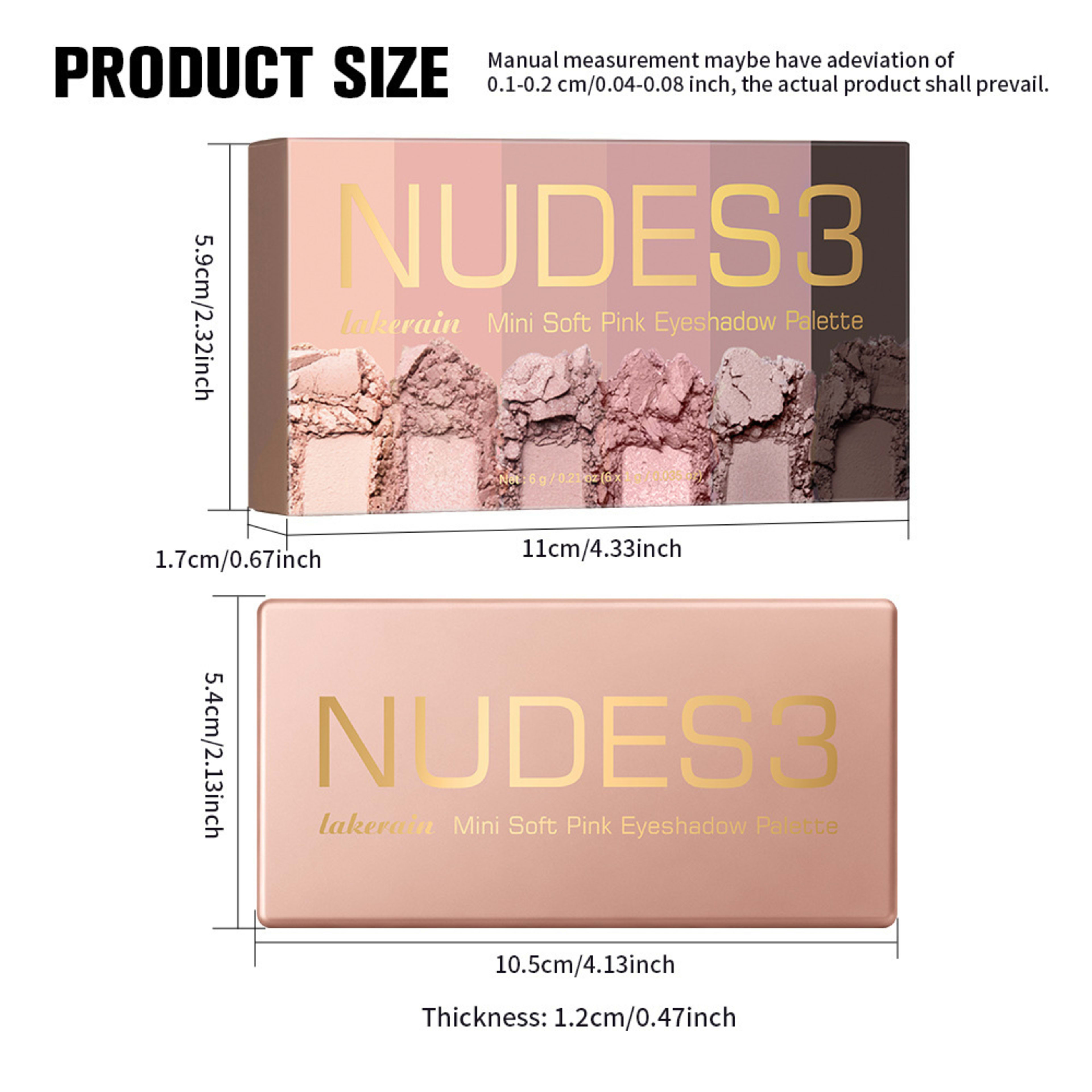 Six-Color Matte And Shimmer Mini Eyeshadow Palette 3