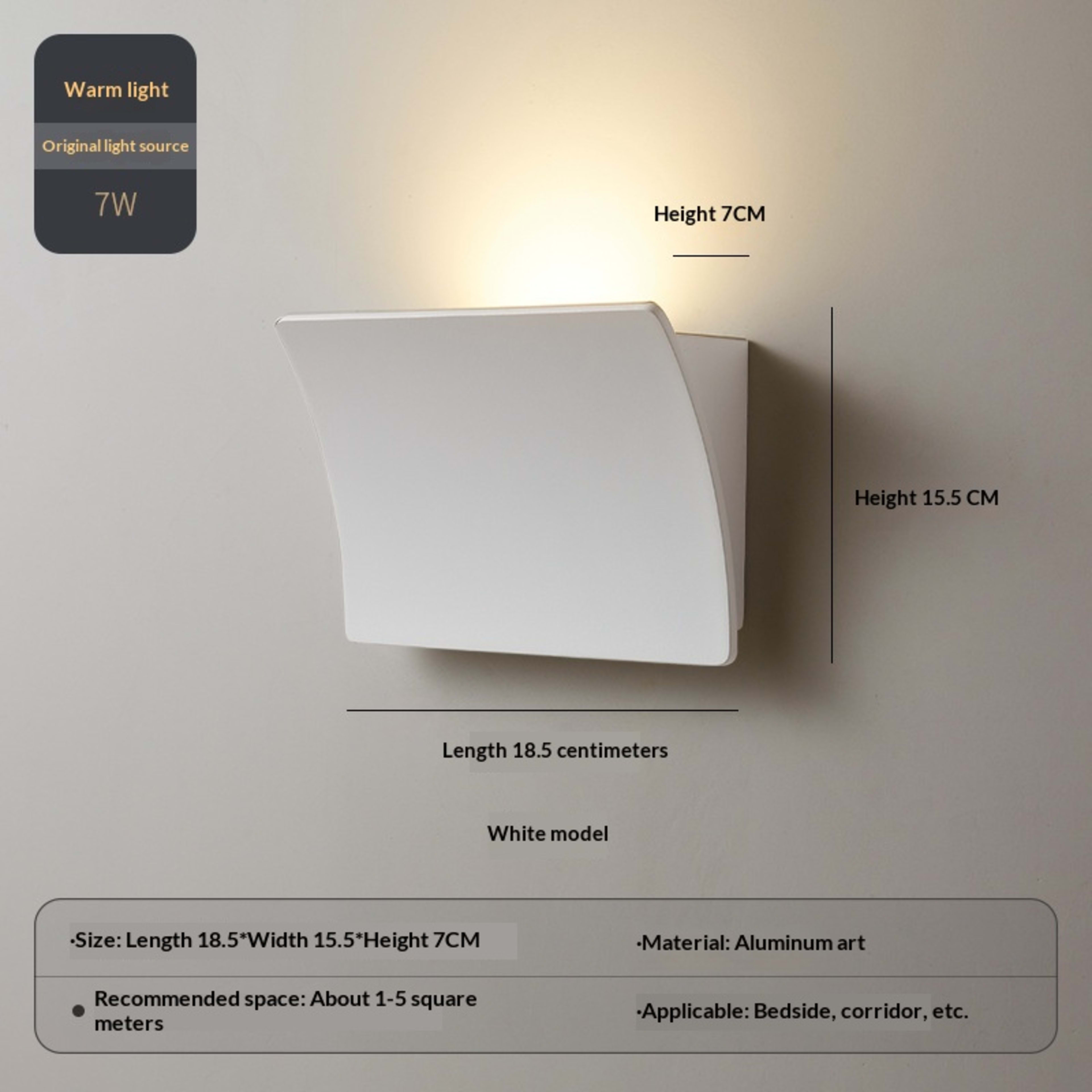 Bedside Wall Lamp Square Corridoraisle Light Outdoor Courtyard Waterproof Wall Lamp