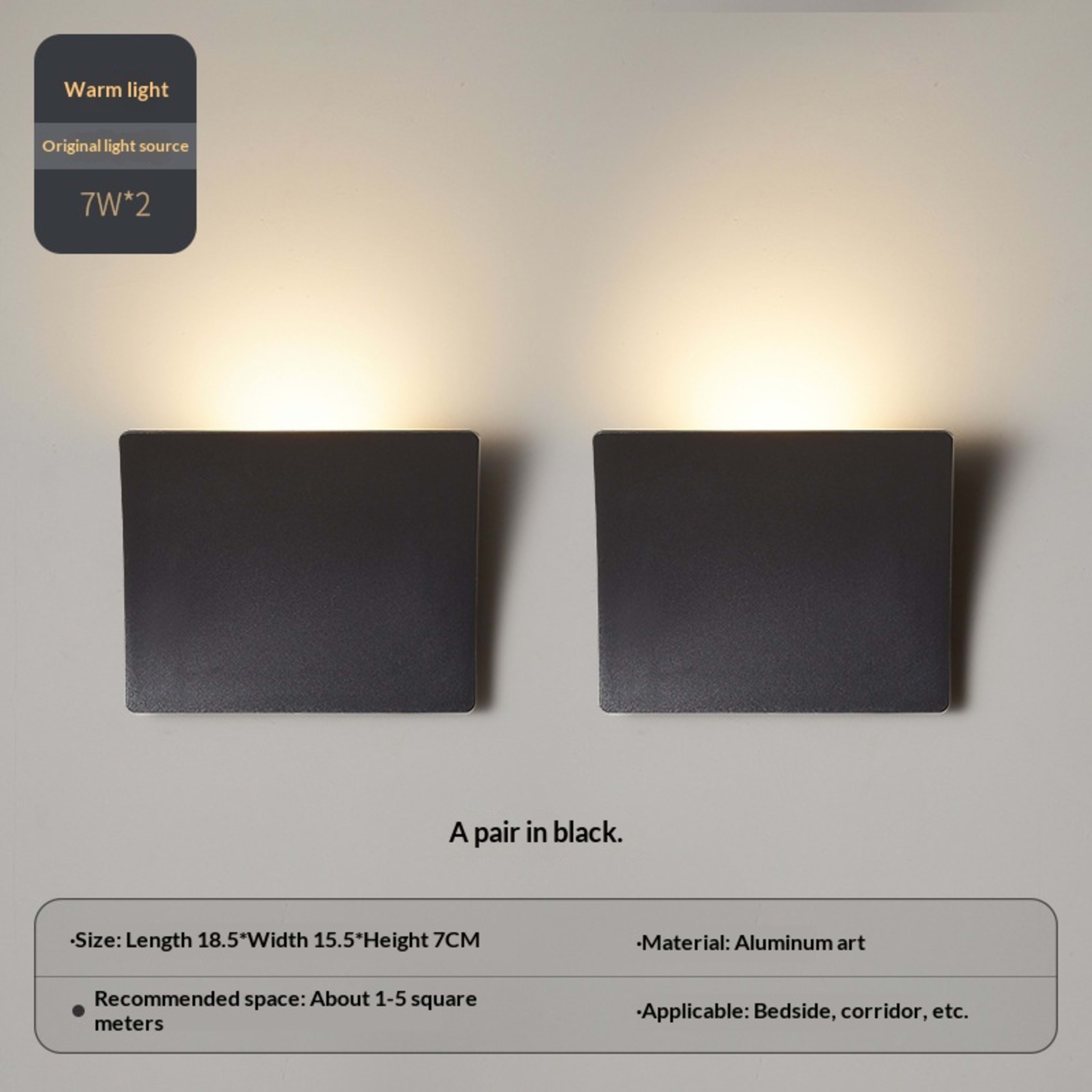 Bedside Wall Lamp Square Corridoraisle Light Outdoor Courtyard Waterproof Wall Lamp 1
