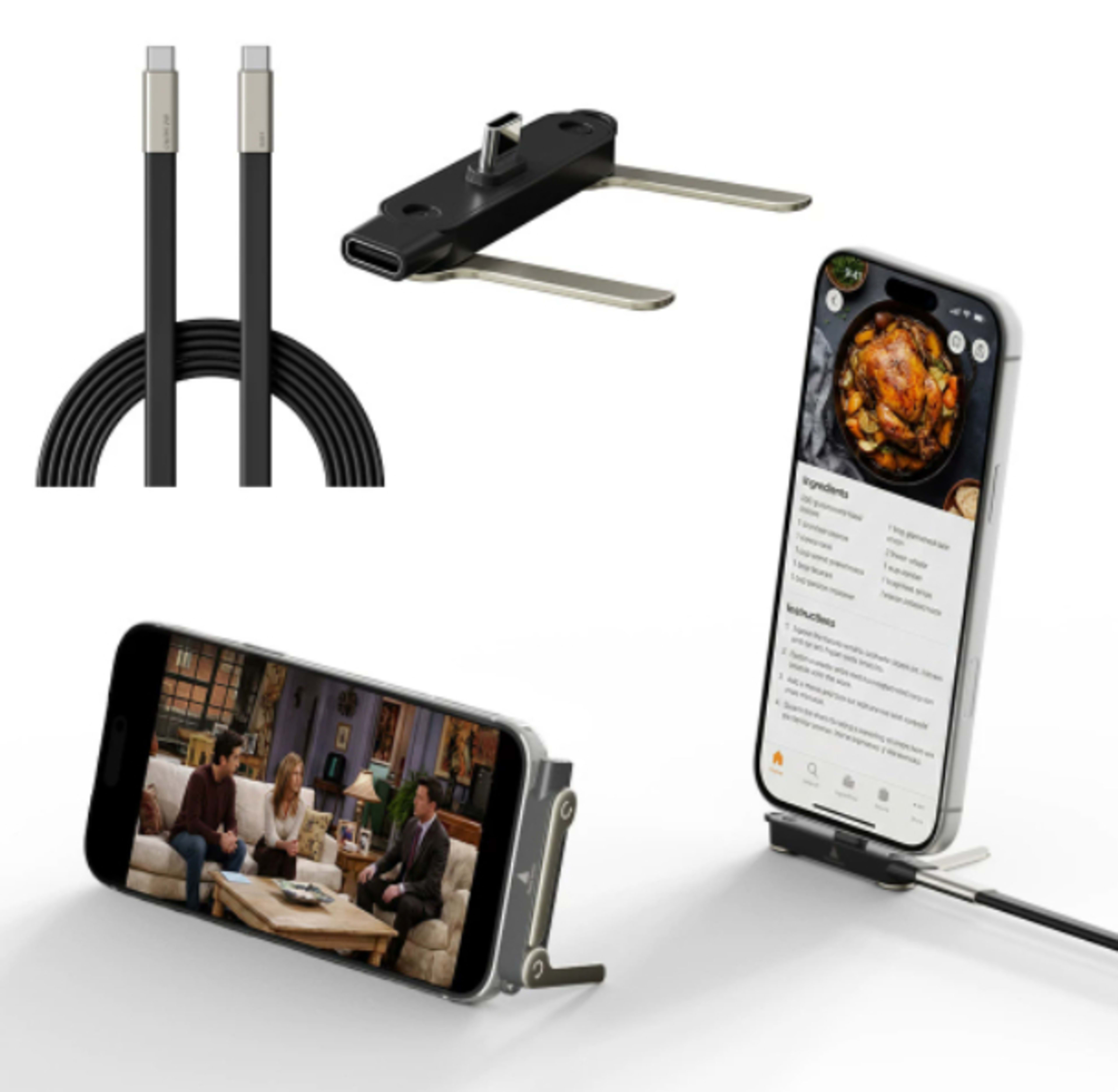 240W Multi-Protocol Fully Compatible 2-in-1 Charging Cable With Silicone 3