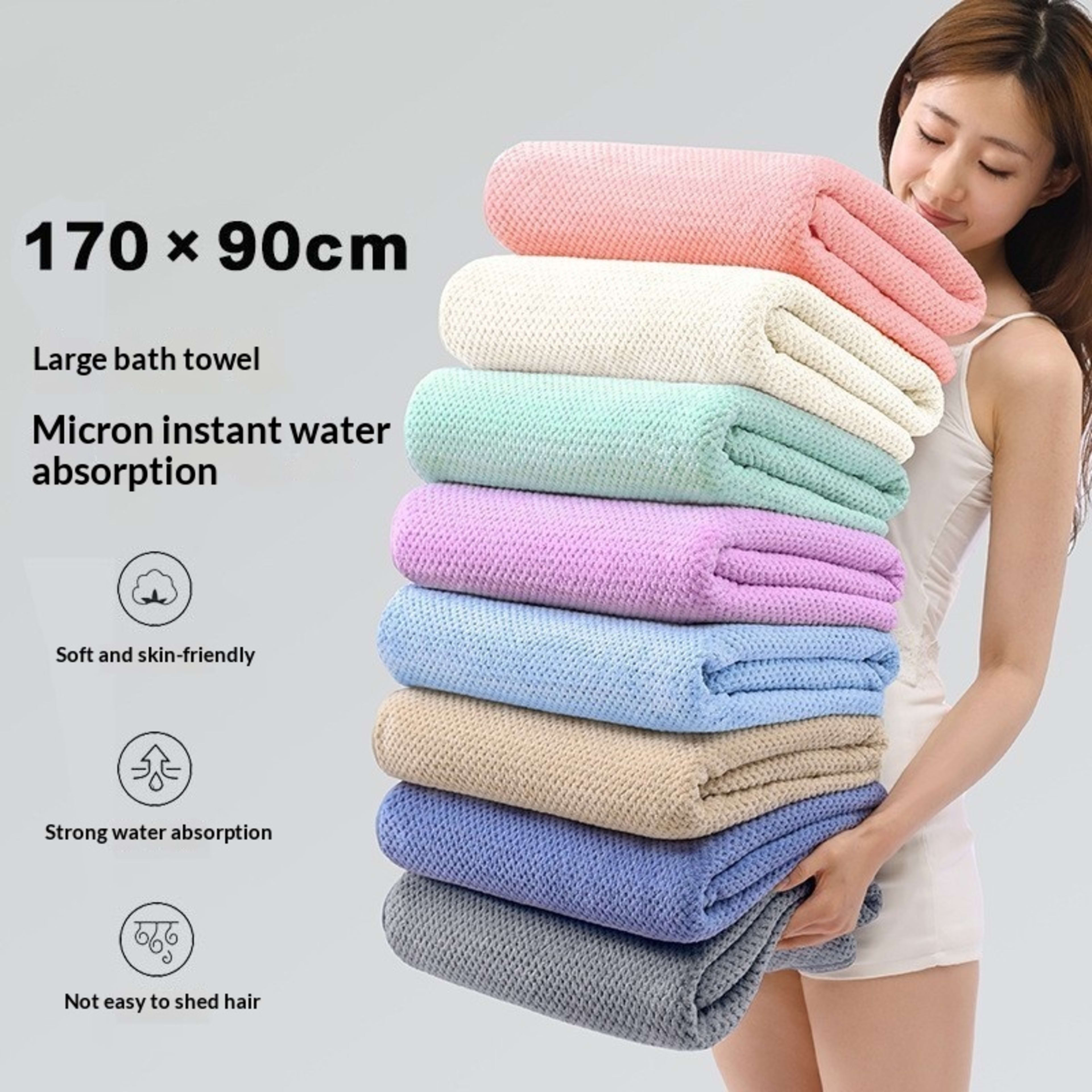 Coral Fleece Pineapple-check Soft Bath Towel 12
