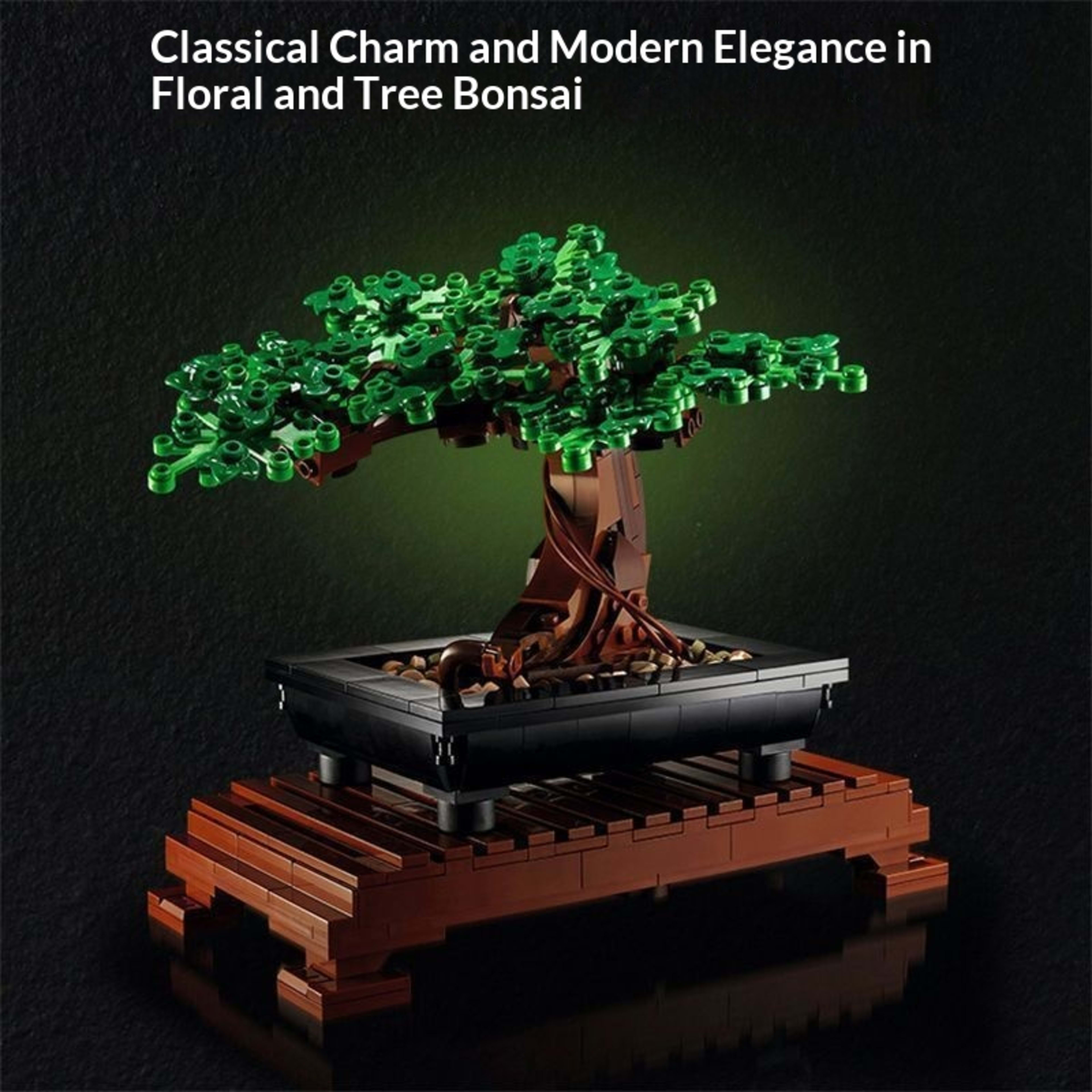 Potted Welcoming Pine Creative Bonsai Orchid Assembly Building Block Toy 4