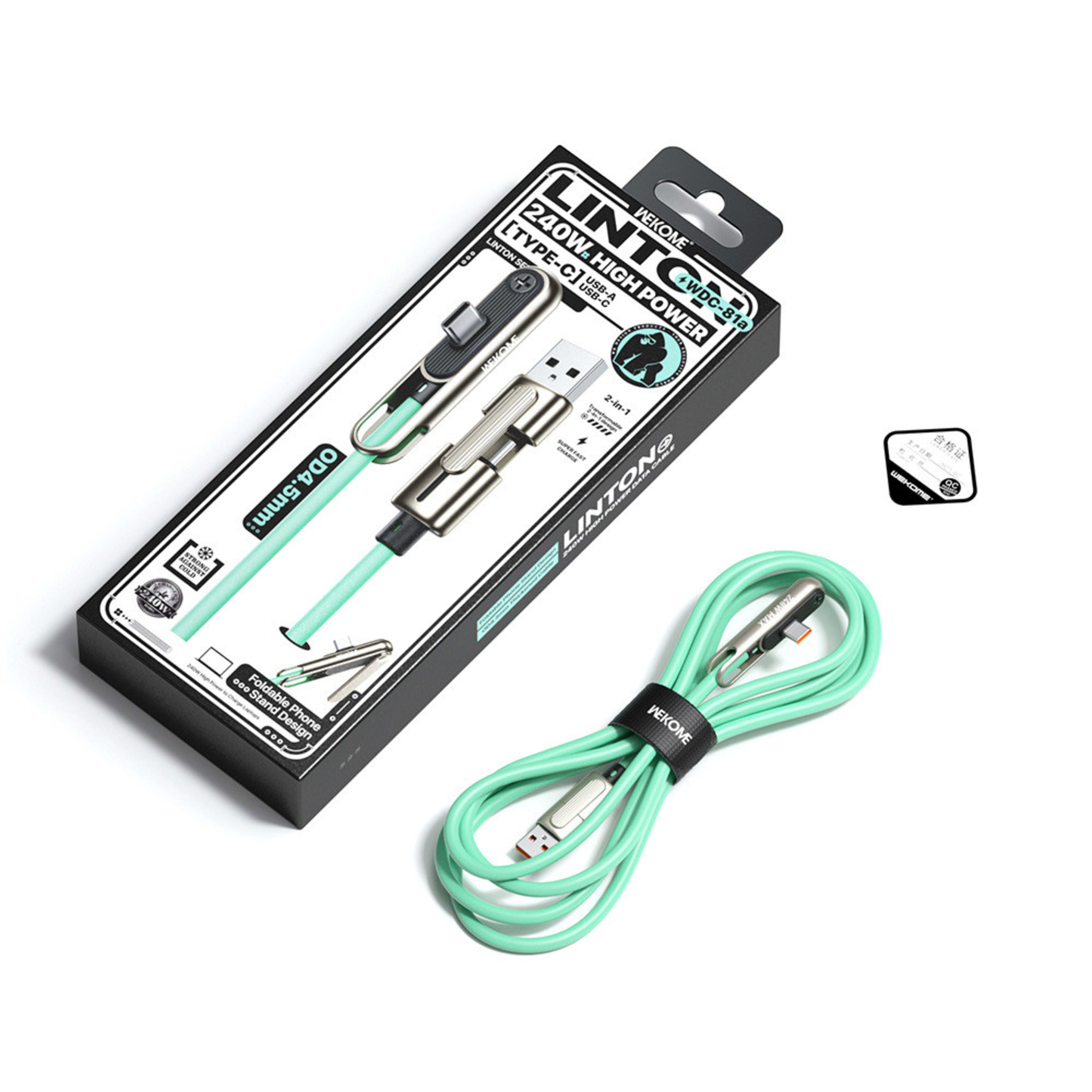 WELCOME 240W Phone Data Cable Type-C Charging Cable 2