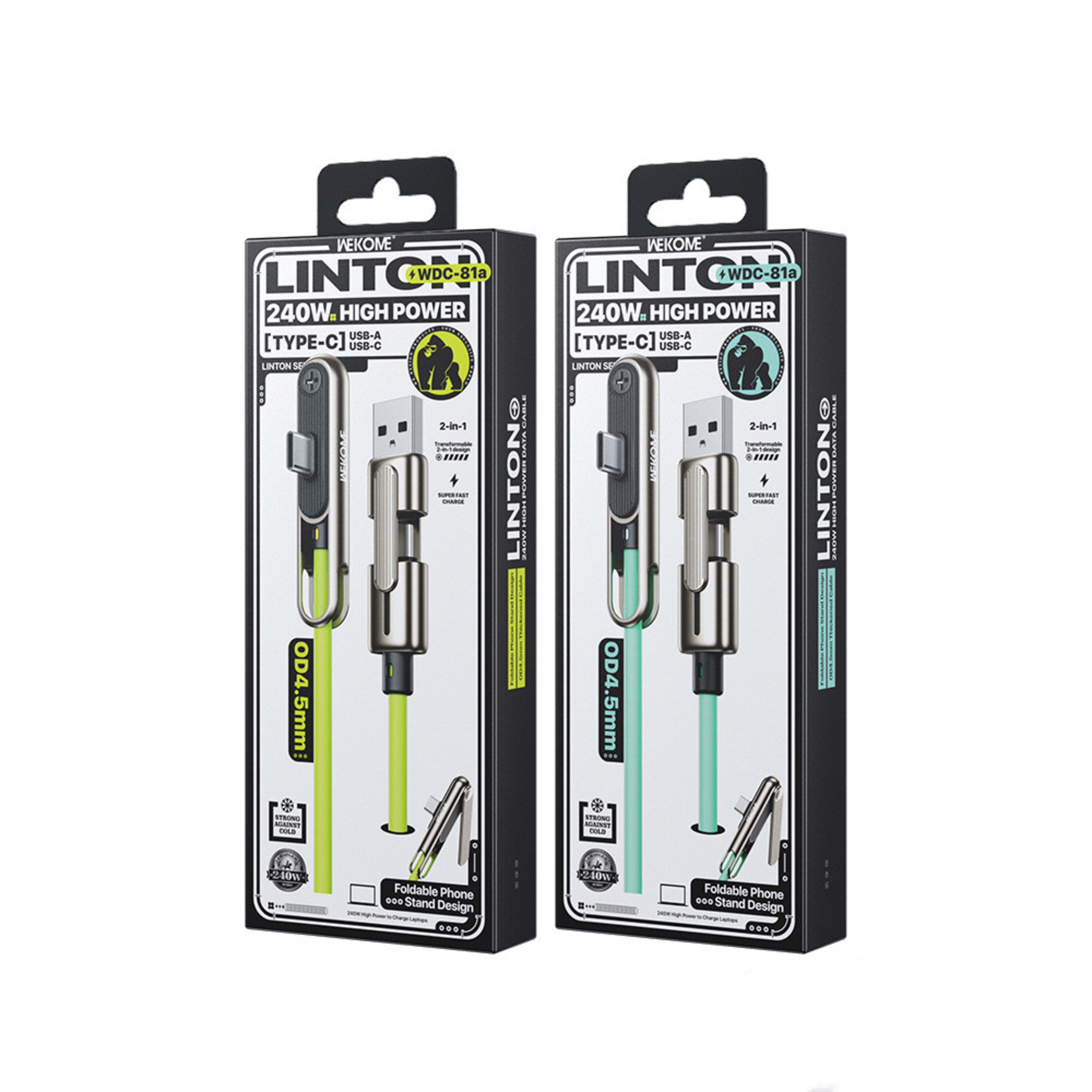 WELCOME 240W Phone Data Cable Type-C Charging Cable 3