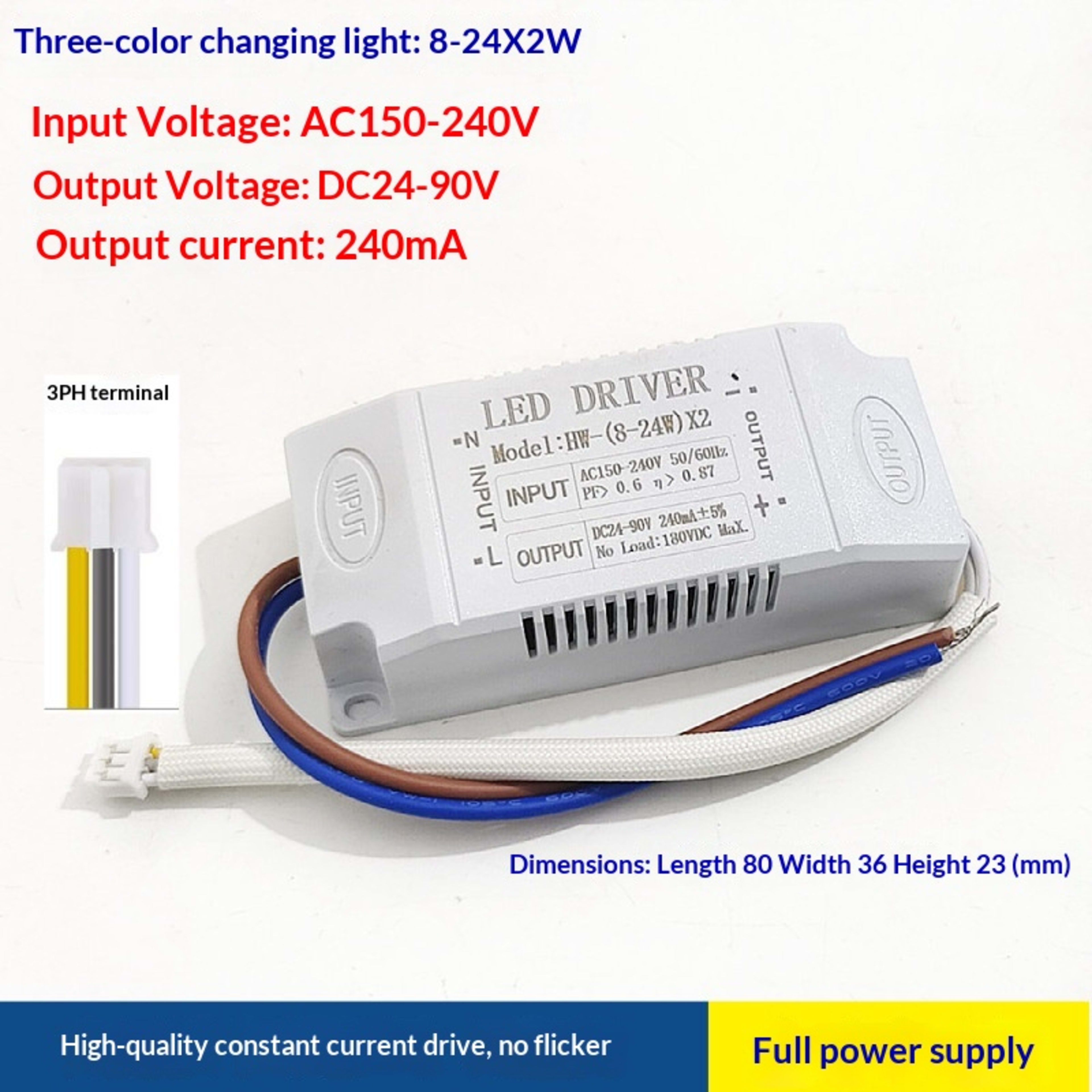 LED Segmented Tri-color Dimmable Crystal Lamp, Constant Current Transformer Lamp Accessories, Rectifier. 24