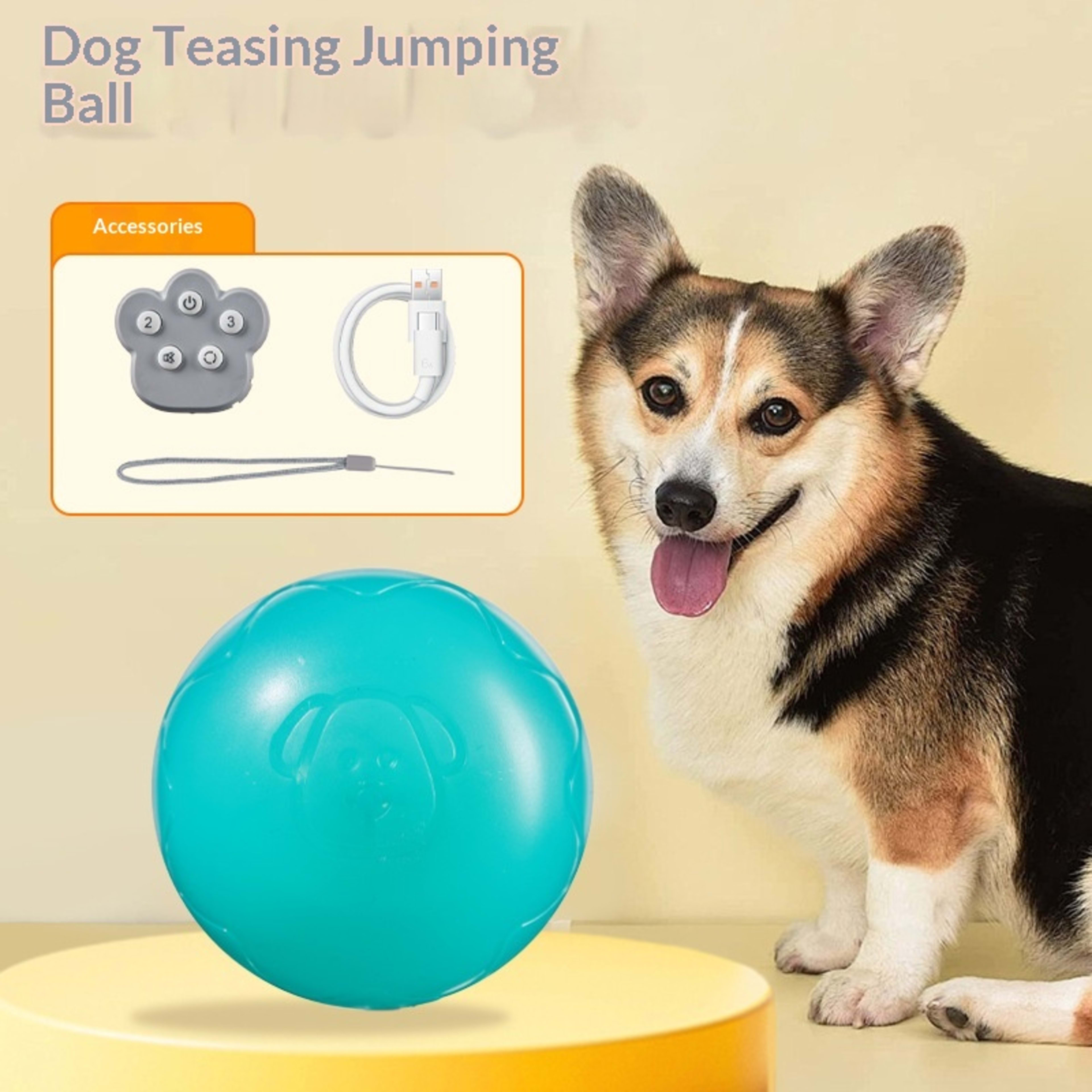Self-Entertaining Ball Unbite Electric Remote-Controlled Jumping Dog Toy 3