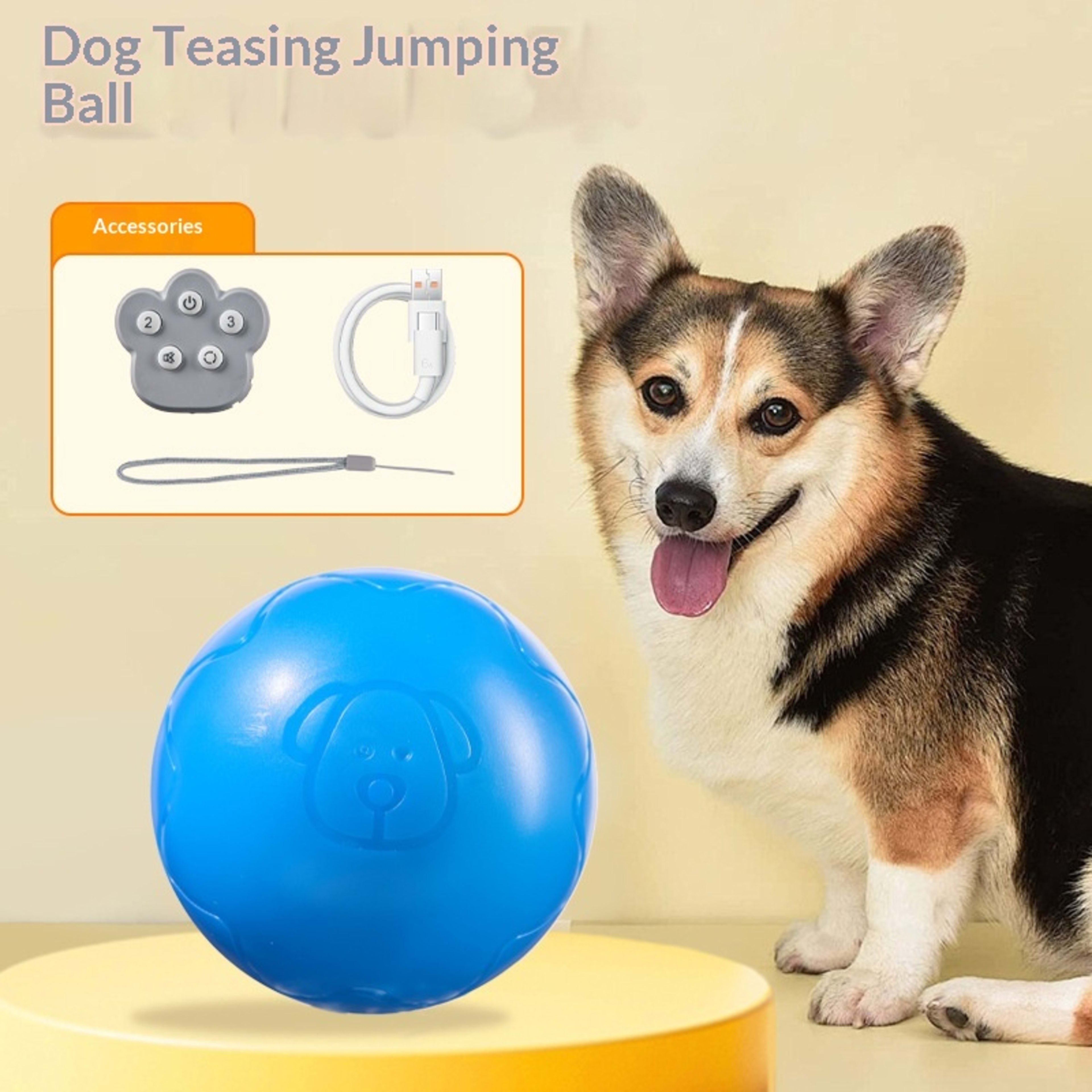 Self-Entertaining Ball Unbite Electric Remote-Controlled Jumping Dog Toy 10
