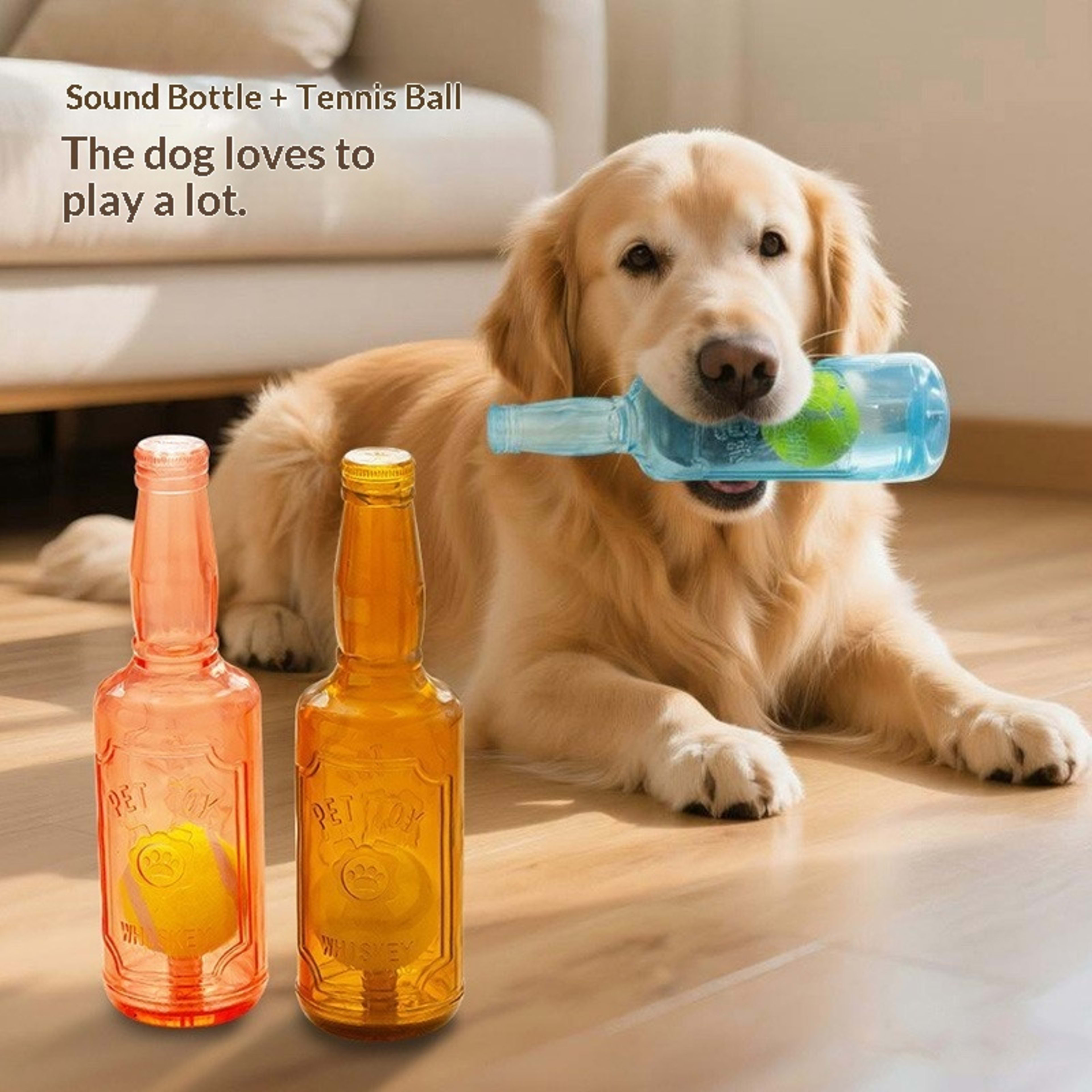 Pet Interactive Dog-Sounding Tennis Ball Bottle 9
