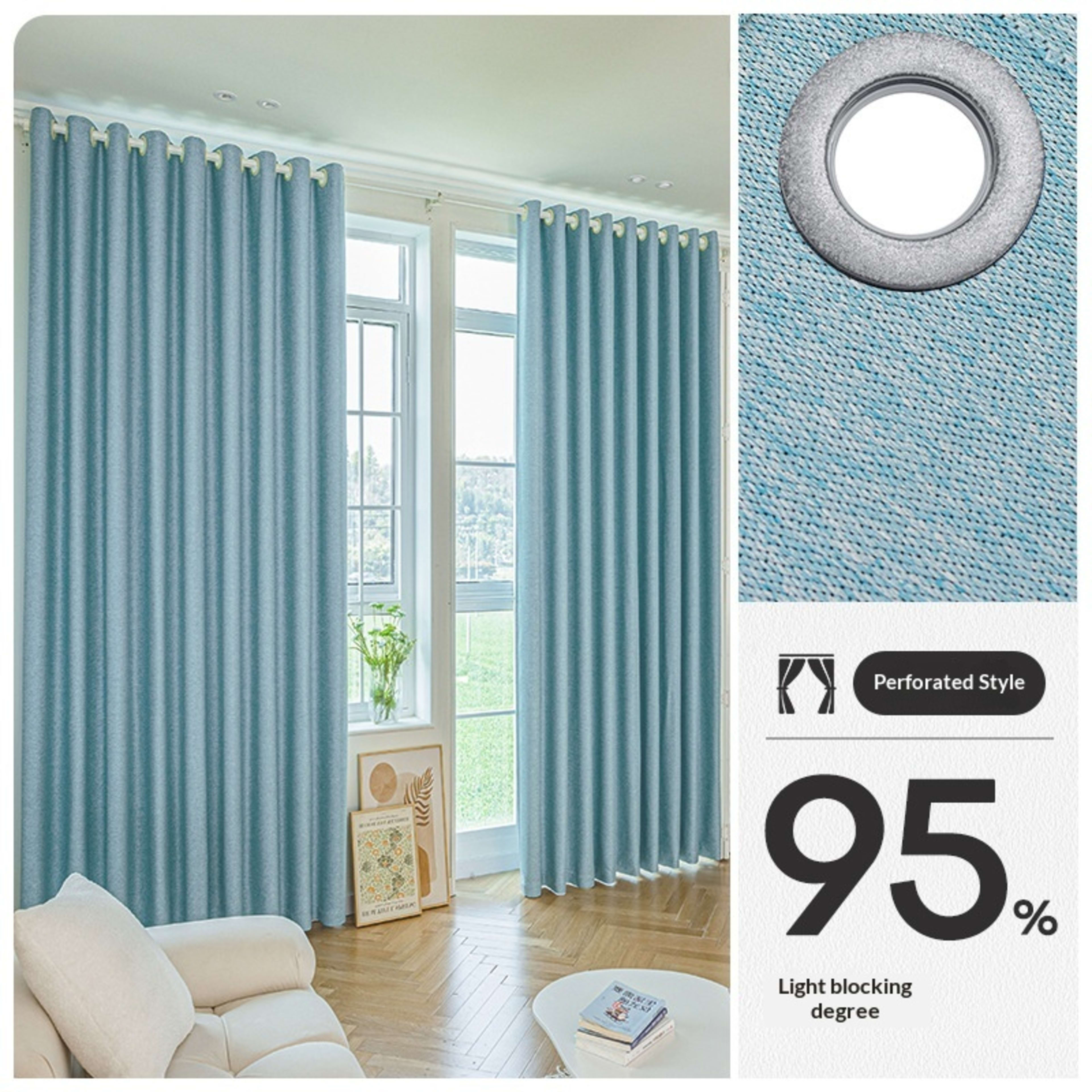 Drill Free Installation High Precision Blackout Curtain With Rod 9