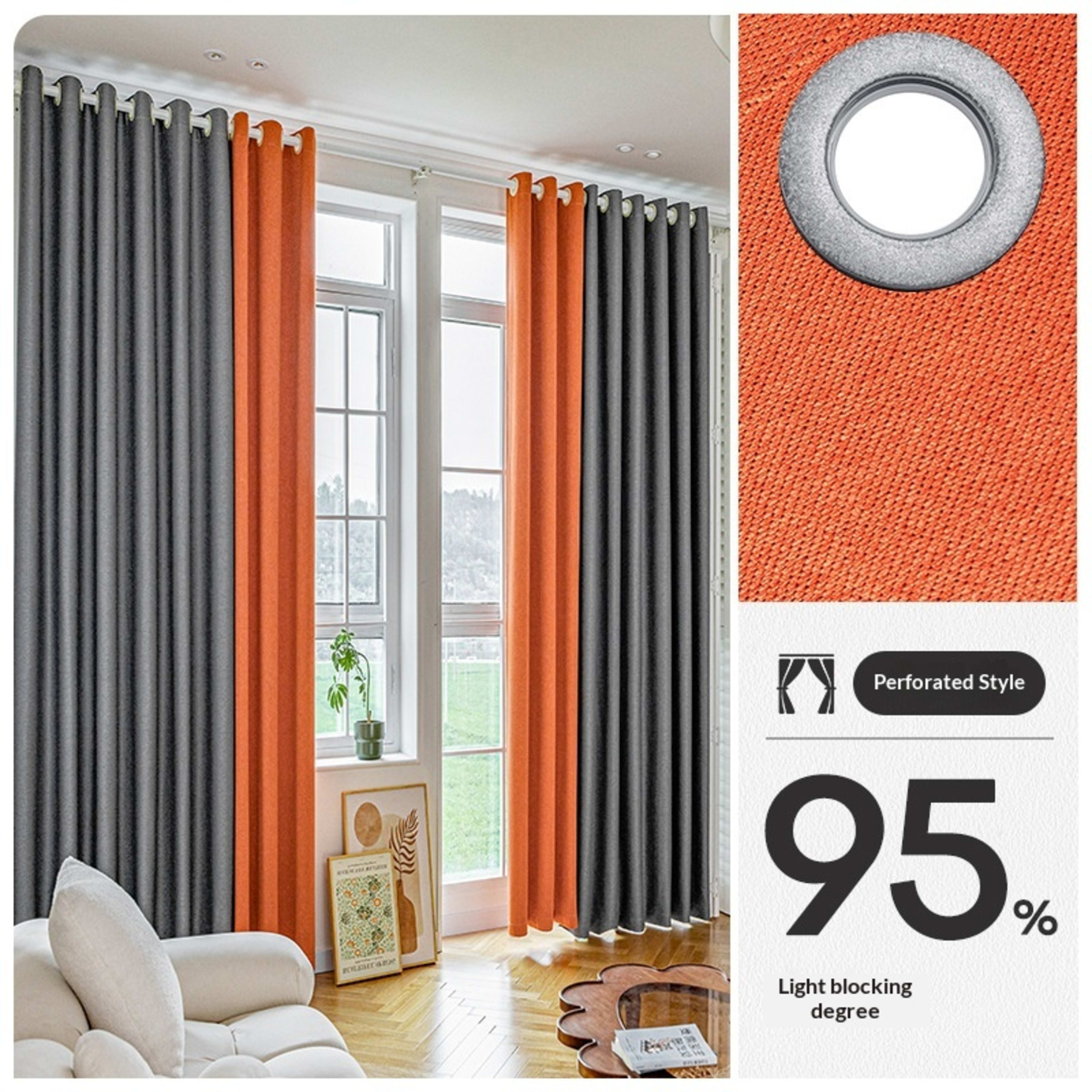 Drill Free Installation High Precision Blackout Curtain With Rod 15